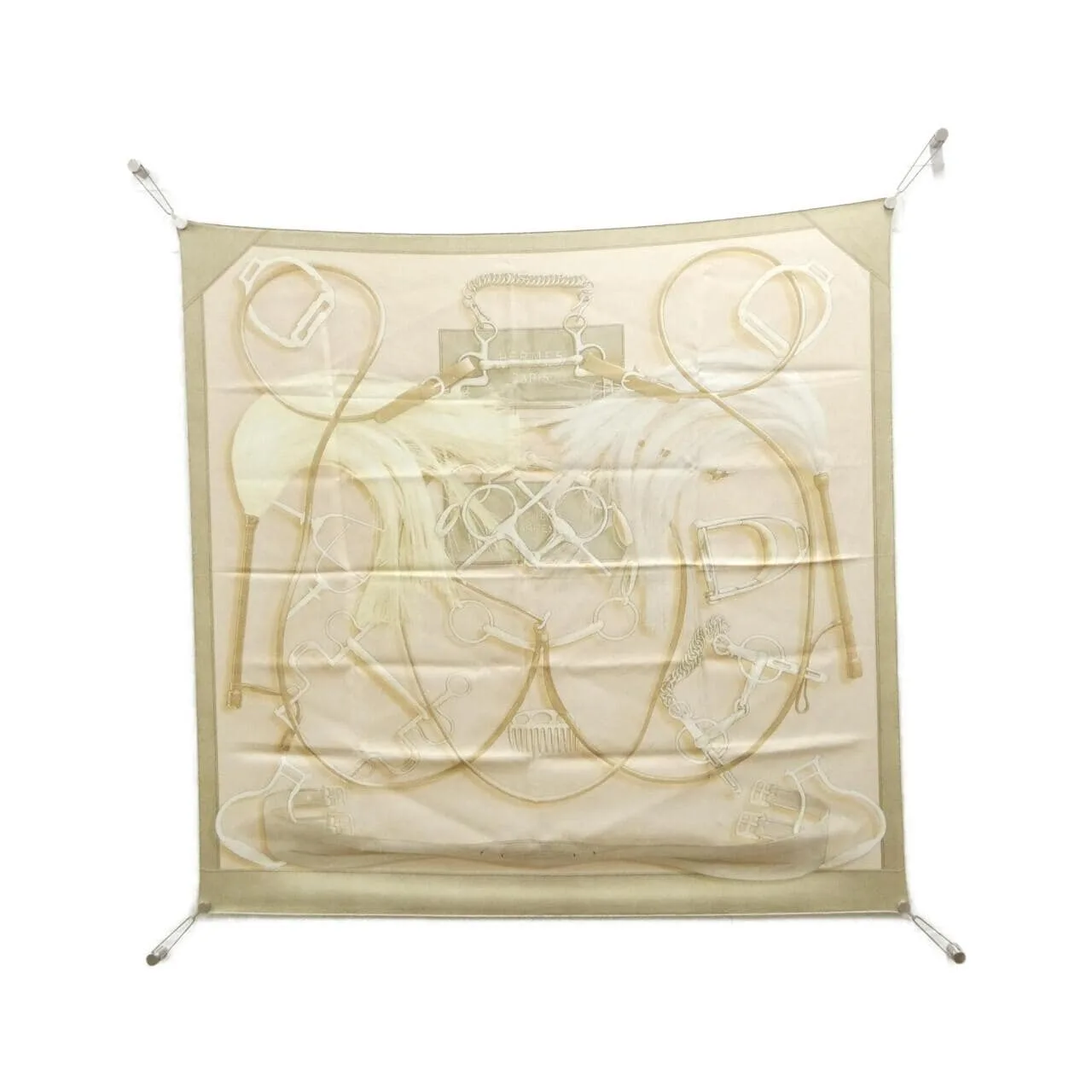 HERMES Scarf Beige