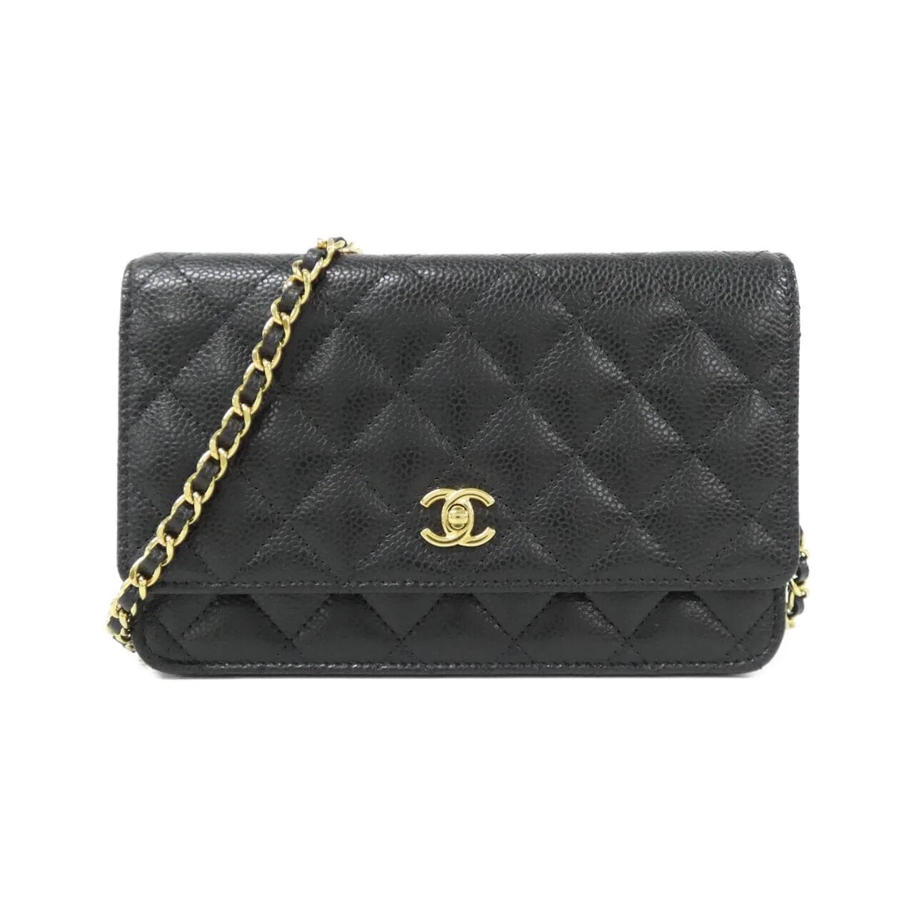 CHANEL AP4241 Wallet Grained Calfskin Black