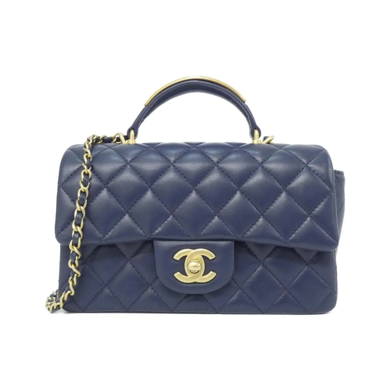 CHANEL Vanity AS2431 Handbag Lambskin Navy