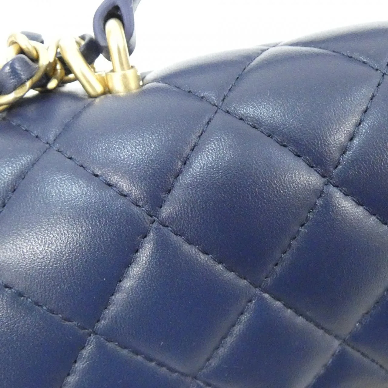 CHANEL Vanity AS2431 Handbag Lambskin Navy Lambskin Rank A - Thumbnail 4