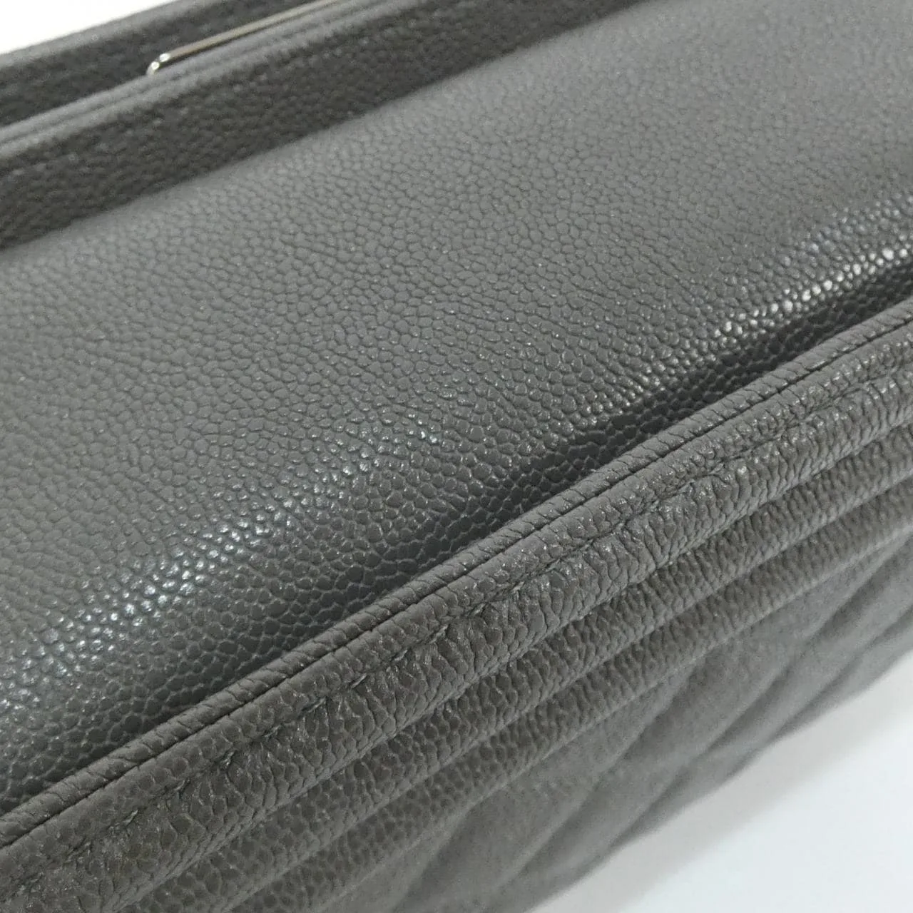 CHANEL Boy Chanel 67085 Shoulder Grained Calfskin Grey Grained Calfskin Rank A - Thumbnail 3