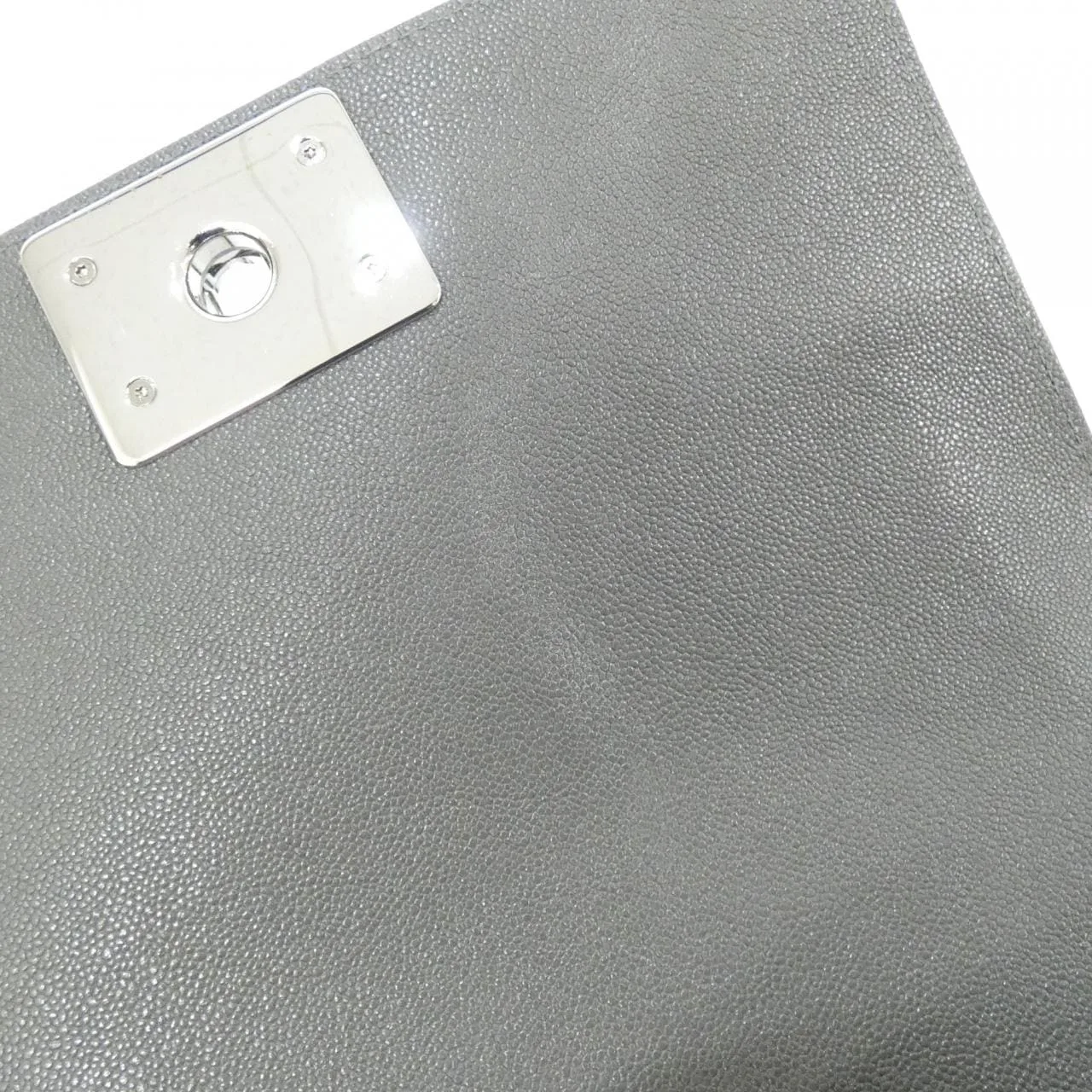 CHANEL Boy Chanel 67085 Shoulder Grained Calfskin Grey Grained Calfskin Rank A - Thumbnail 7