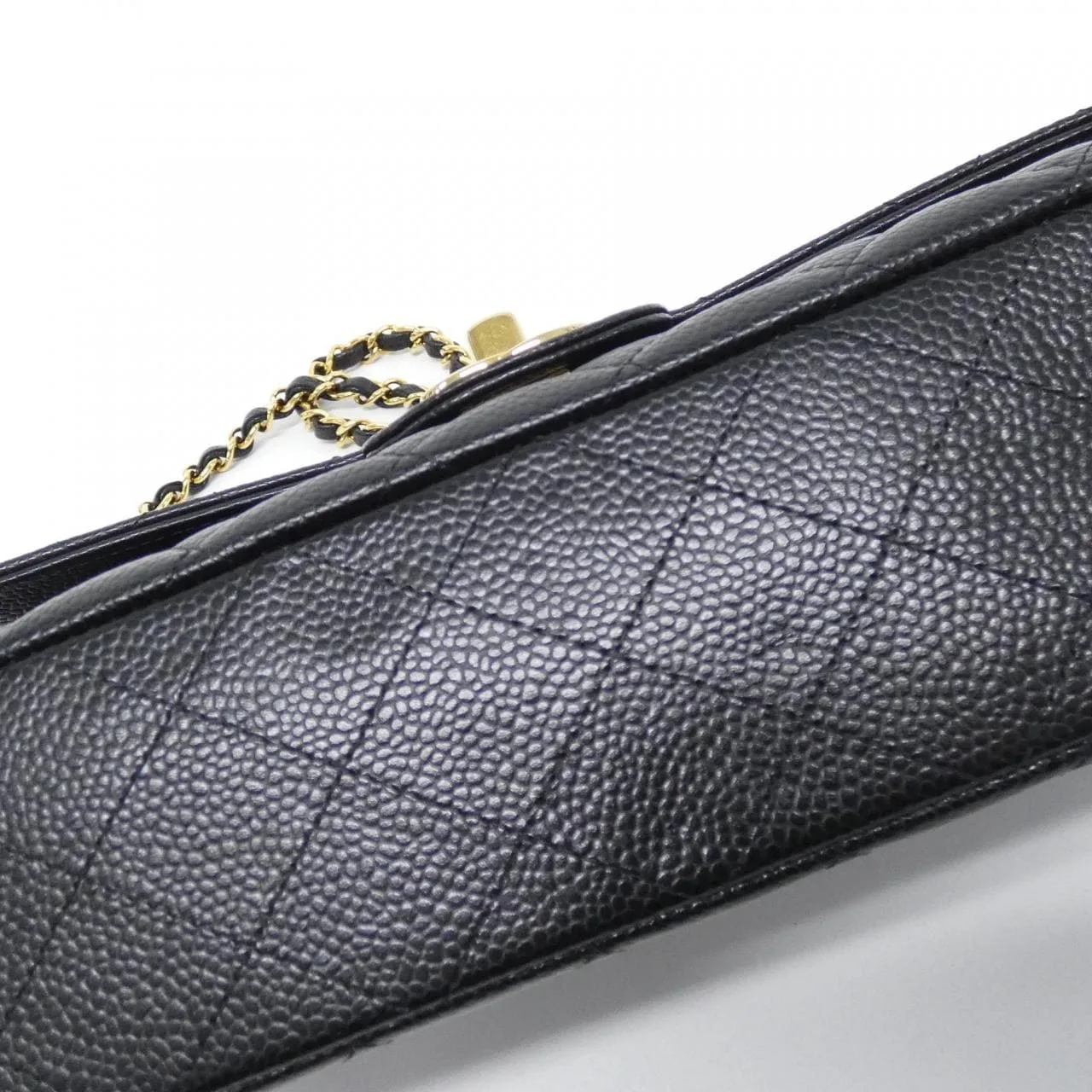 CHANEL Matelasse 1112 Shoulder Grained Calfskin 黑色 荔枝紋牛皮 中古品A - 縮圖 3