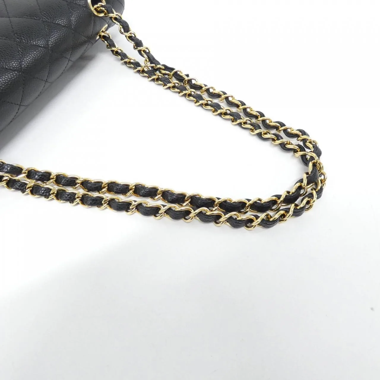 CHANEL Matelasse 1112 Shoulder Grained Calfskin 黑色 荔枝紋牛皮 中古品A - 縮圖 7