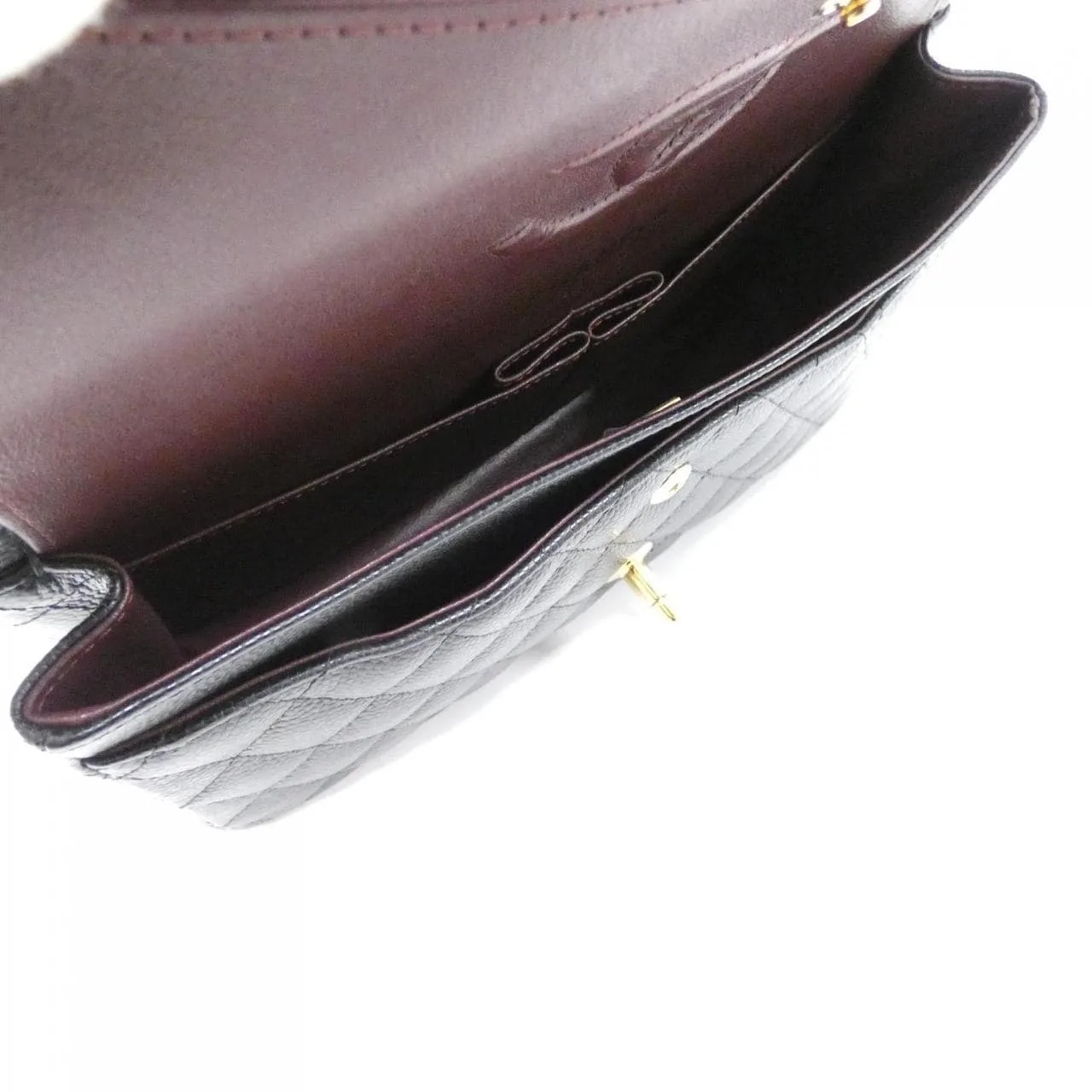 CHANEL Matelasse 1112 Shoulder Grained Calfskin 黑色 荔枝紋牛皮 中古品A - 縮圖 8