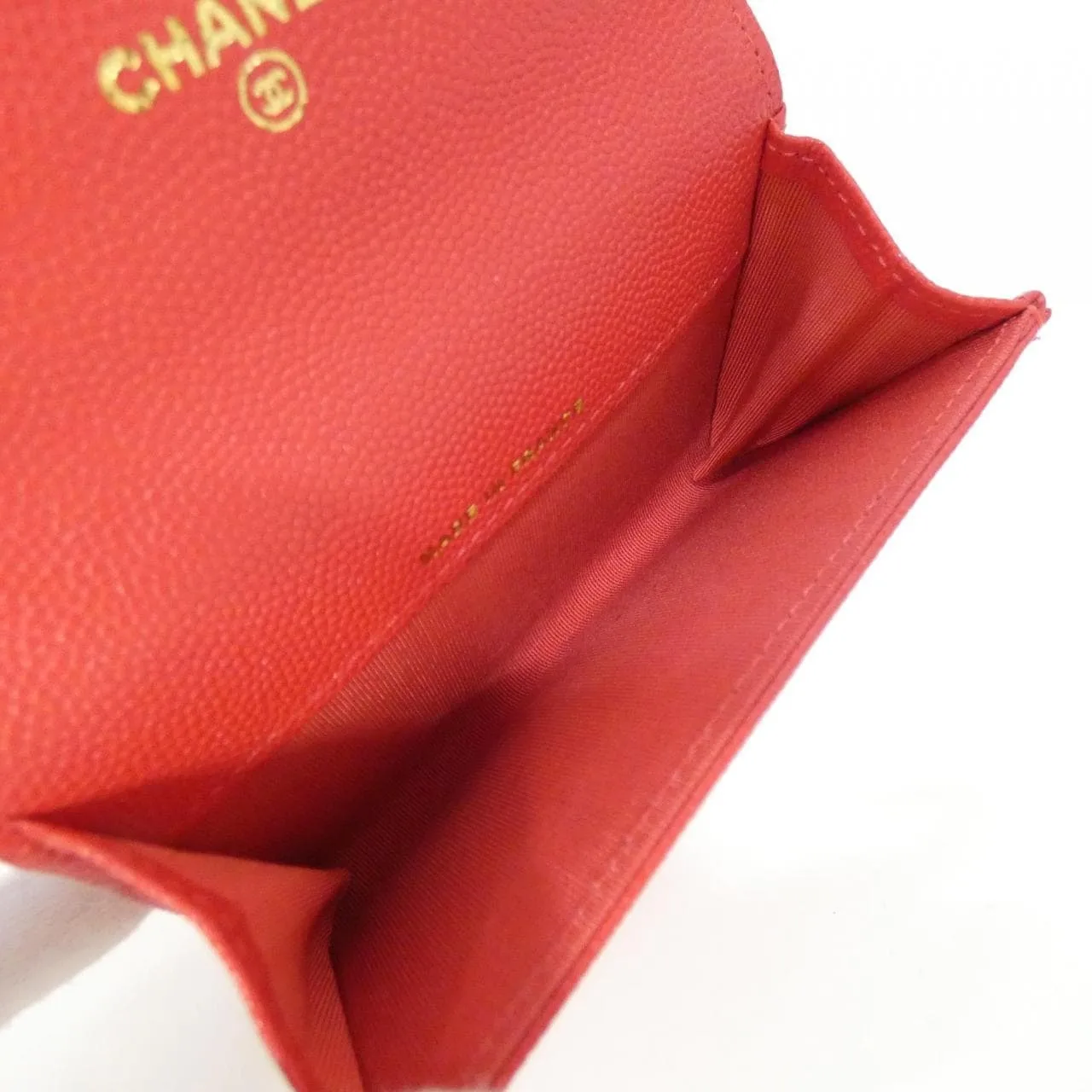 CHANEL Timeless Classic AP0214 Card Case Grained Calfskin 紅色 荔枝紋牛皮 中古品A - 縮圖 5