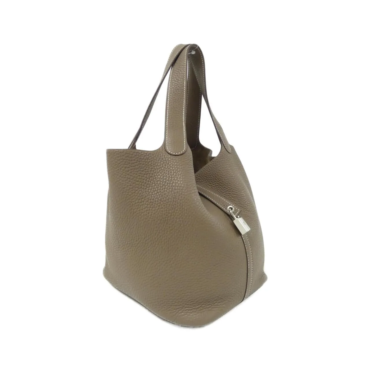 HERMES Picotin 060991CK Handbag Clemence Etoupe