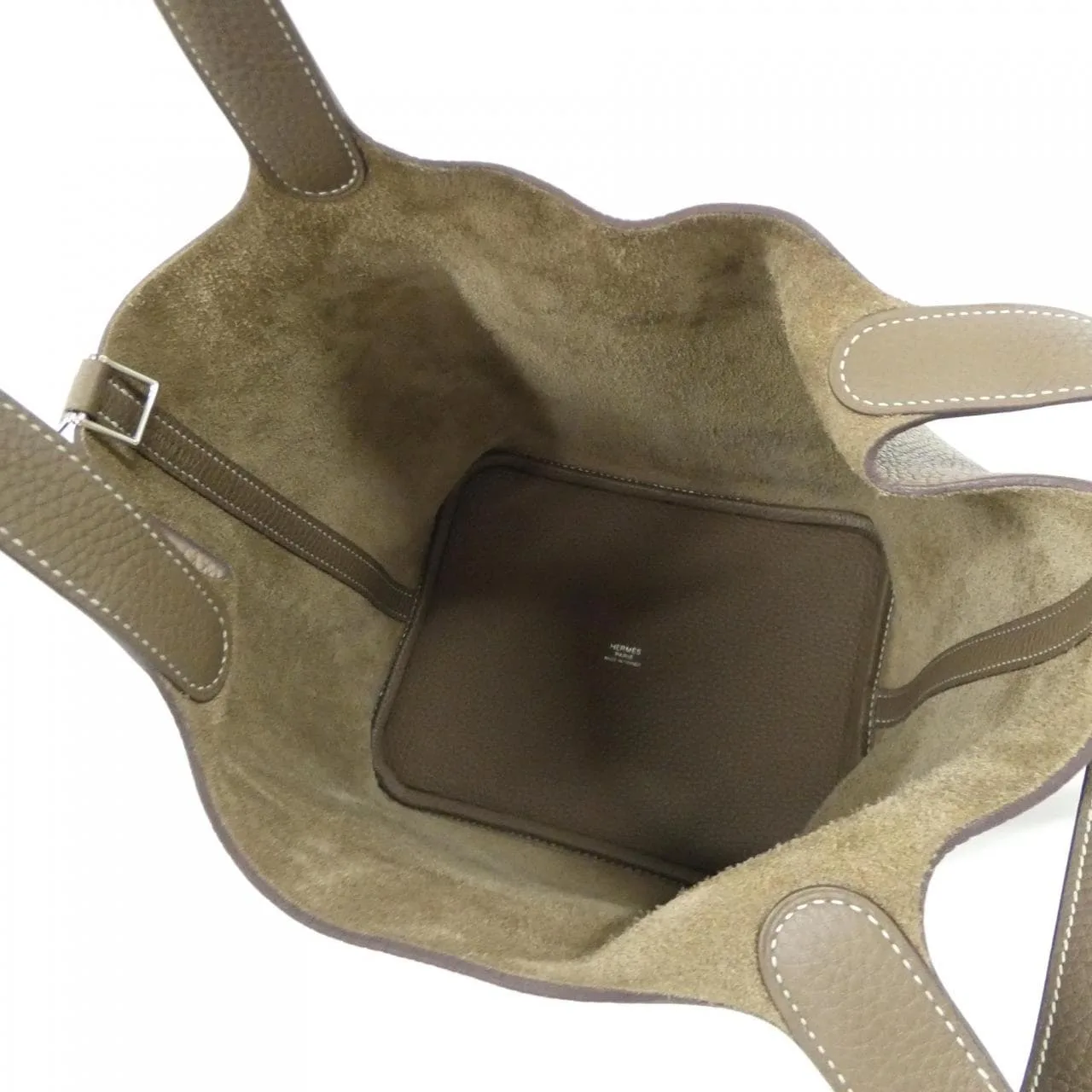 HERMES Picotin 060991CK Handbag Clemence Etoupe Clemence Leather Rank A - Thumbnail 6