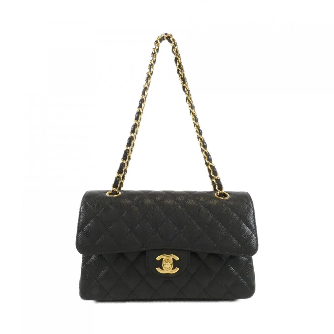 CHANEL Matelasse 1113 Shoulder Grained Calfskin Black