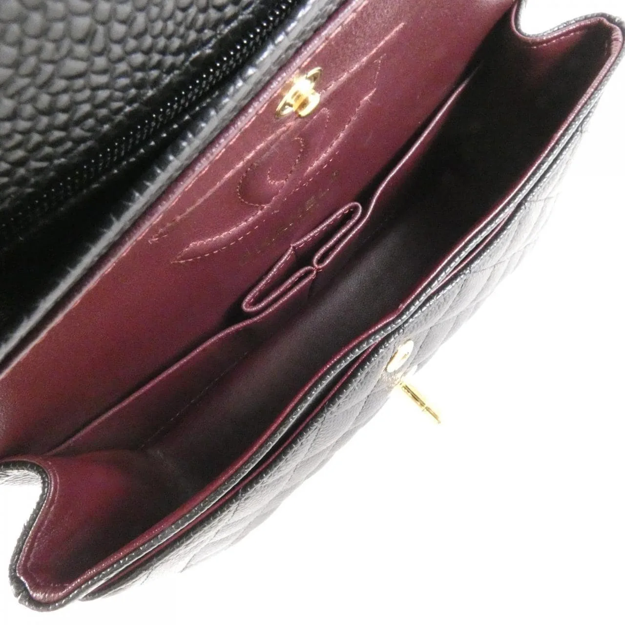 CHANEL Matelasse 1113 Shoulder Grained Calfskin 黑色 荔枝紋牛皮 中古品A - 縮圖 7