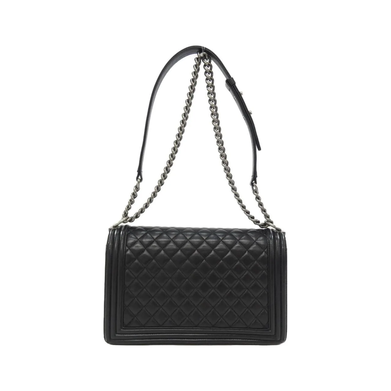 CHANEL Boy Chanel 92193 Shoulder Lambskin Black Lambskin Rank B - Thumbnail 2