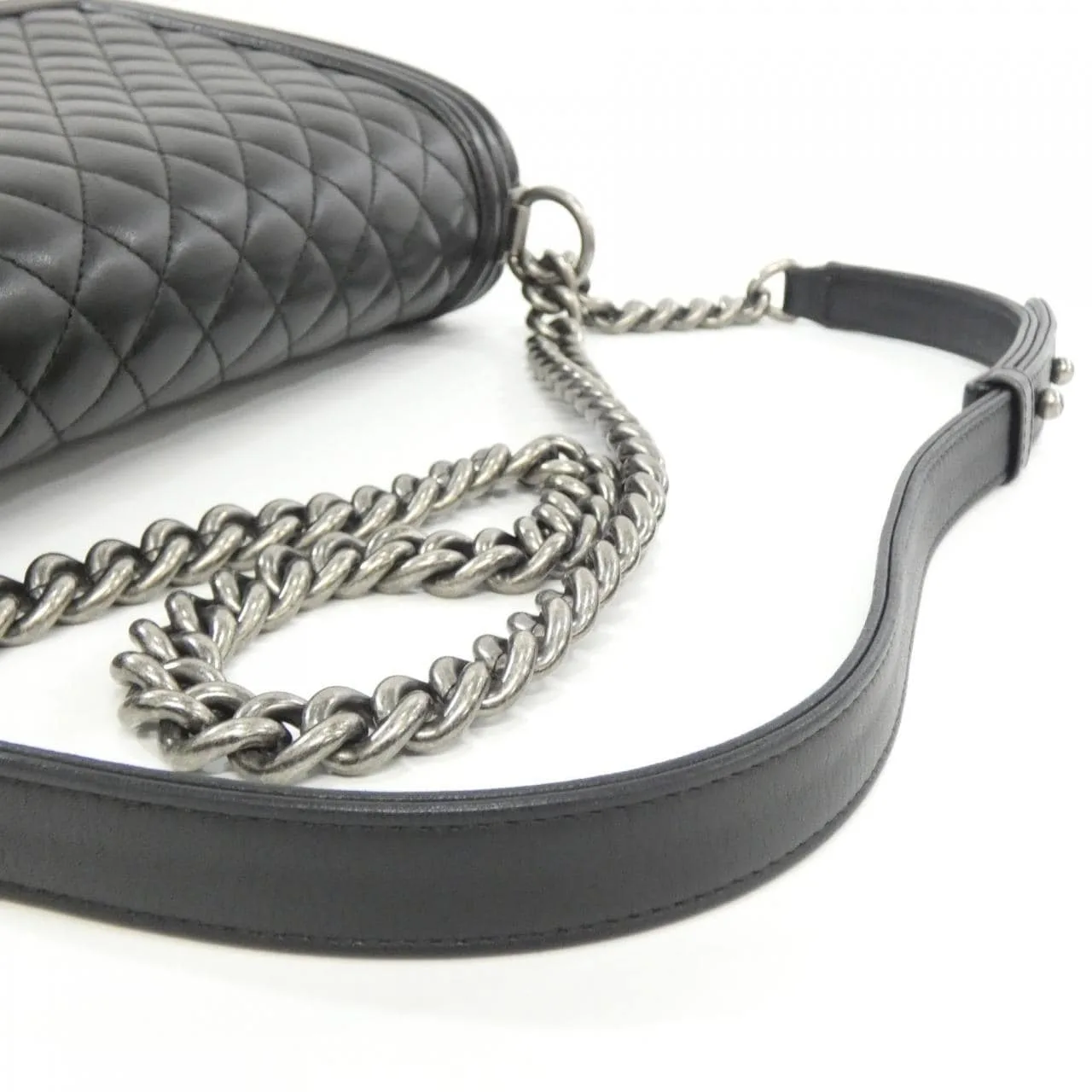 CHANEL Boy Chanel 92193 Shoulder Lambskin Black Lambskin Rank B - Thumbnail 6