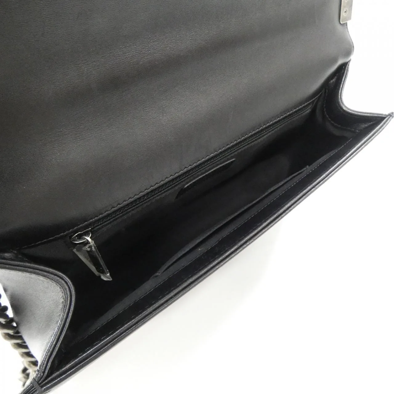 CHANEL Boy Chanel 92193 Shoulder Lambskin Black Lambskin Rank B - Thumbnail 7