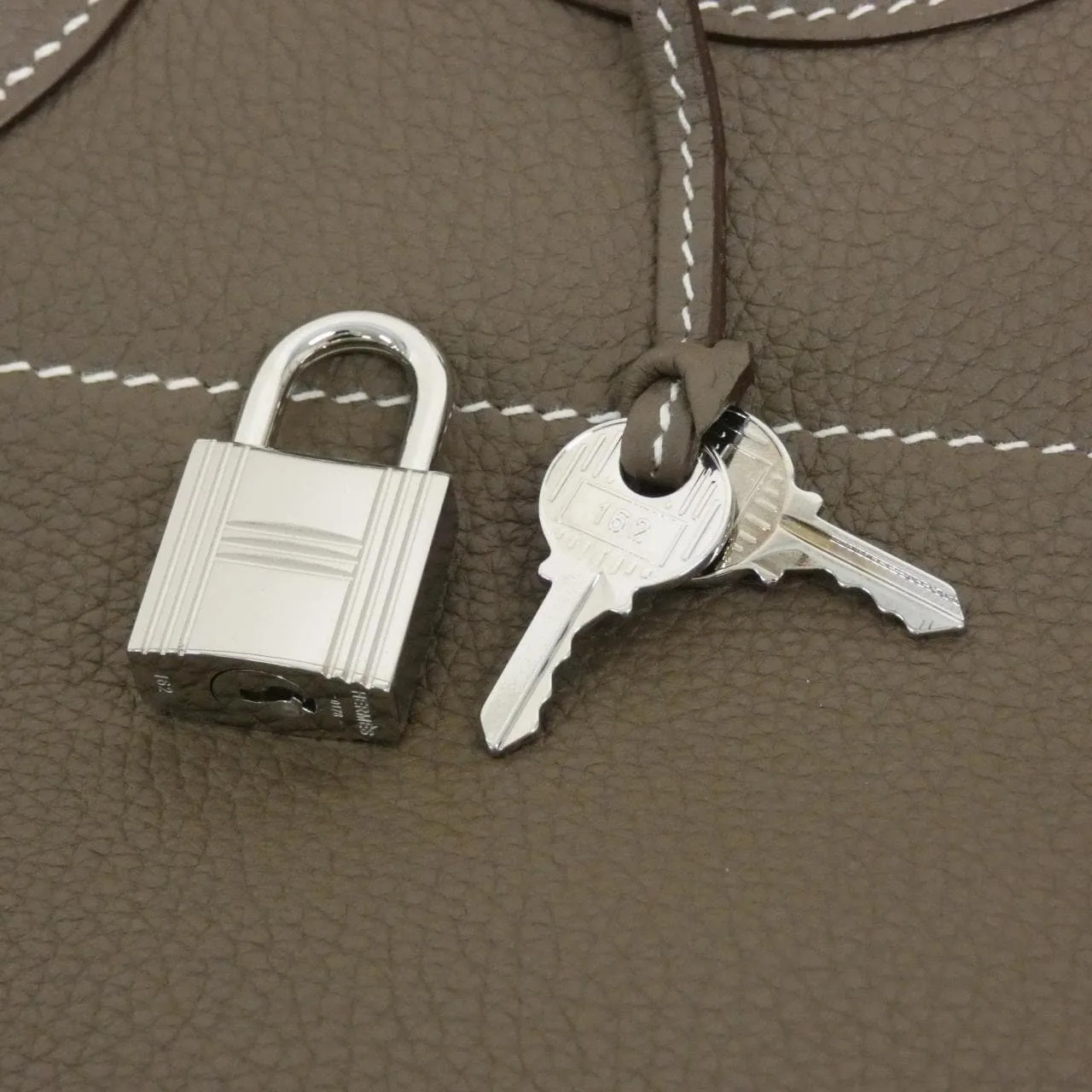 HERMES Bolide 073419CK Handbag Clemence Etoupe Clemence 皮 中古品A - 縮圖 4