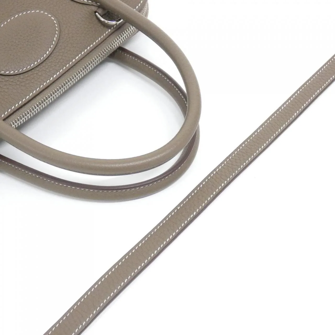 HERMES Bolide 073419CK Handbag Clemence Etoupe Clemence 皮 中古品A - 縮圖 5