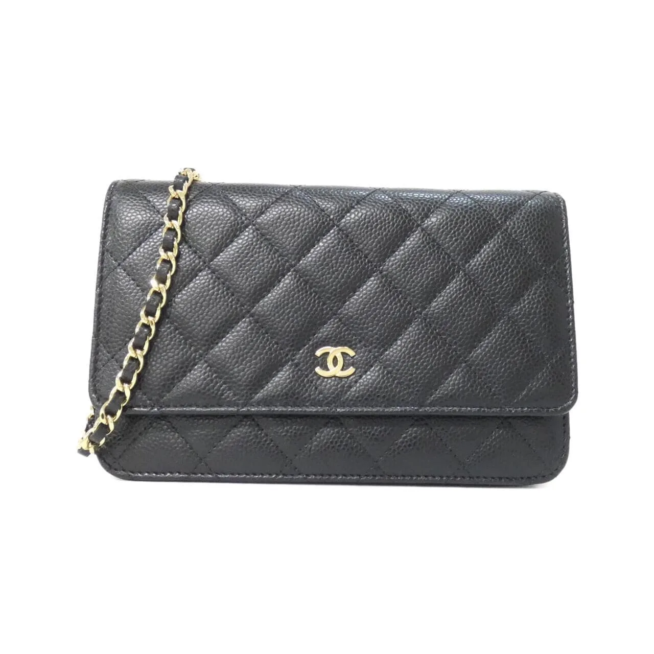 CHANEL Timeless Classic 33814 Wallet Grained Calfskin Black