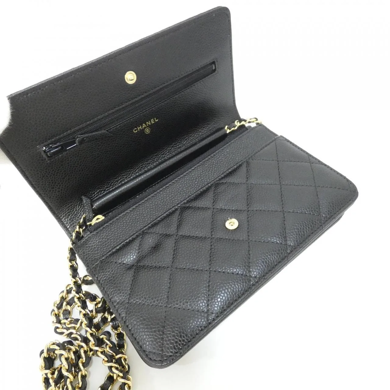 CHANEL Timeless Classic 33814 Wallet Grained Calfskin Black Grained Calfskin Rank A - Thumbnail 5