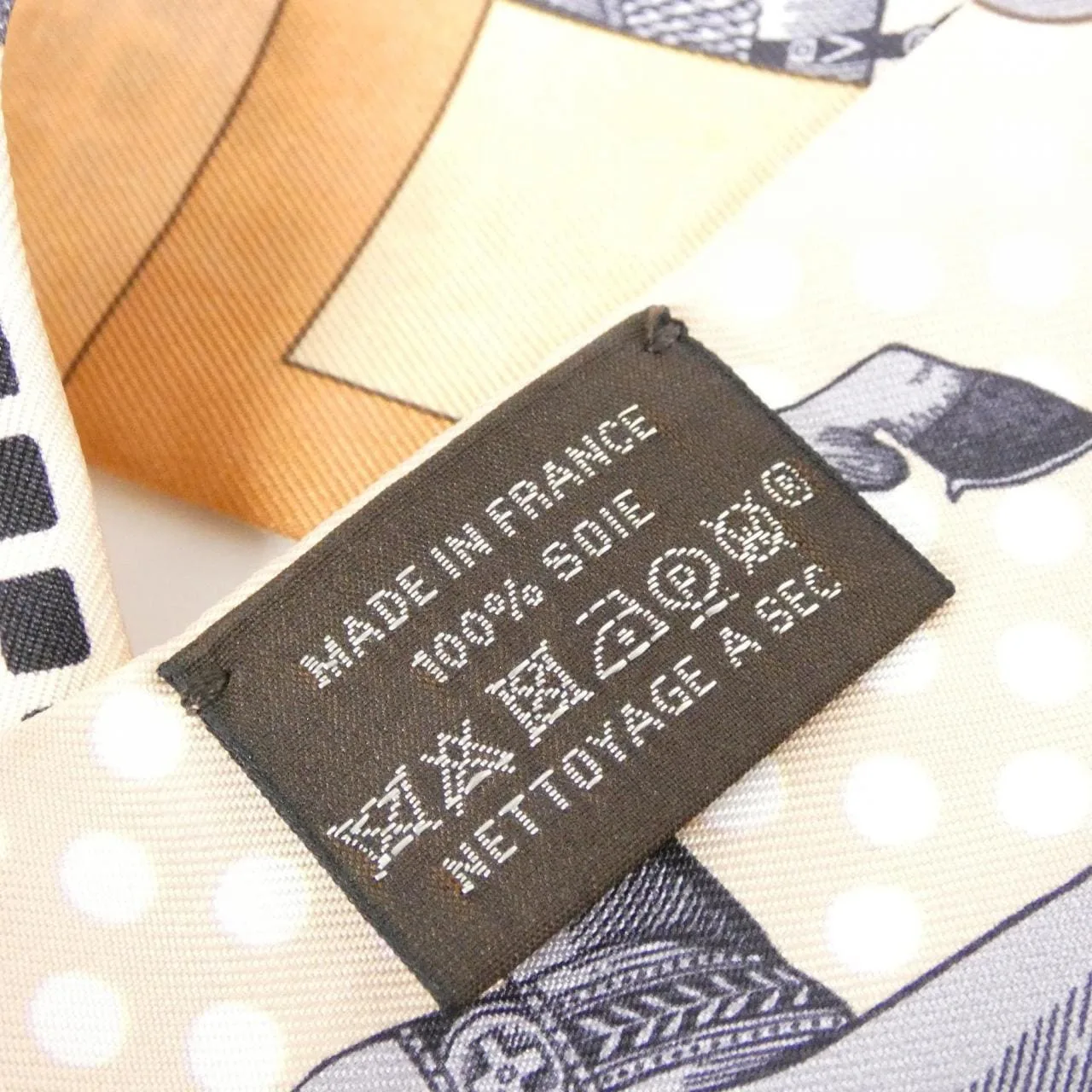 HERMES 064008S Scarf 黑色 中古品A - 縮圖 4