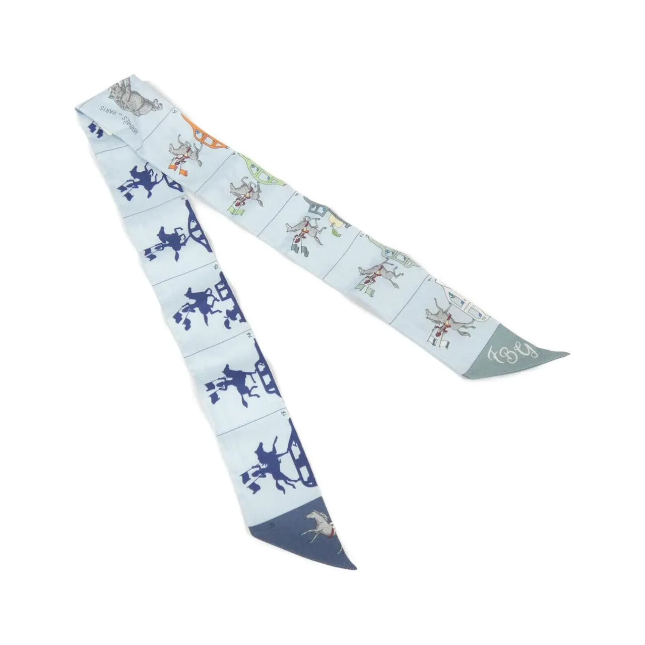 HERMES 064150S Scarf Blue