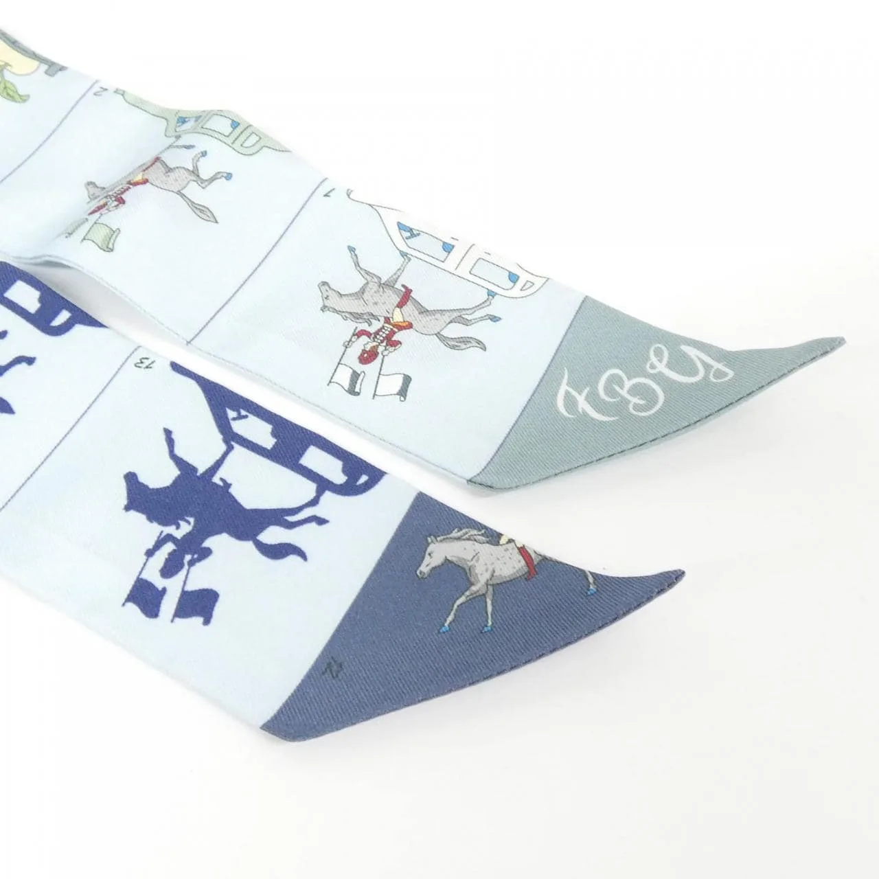 HERMES 064150S Scarf Blue Rank A - Thumbnail 2