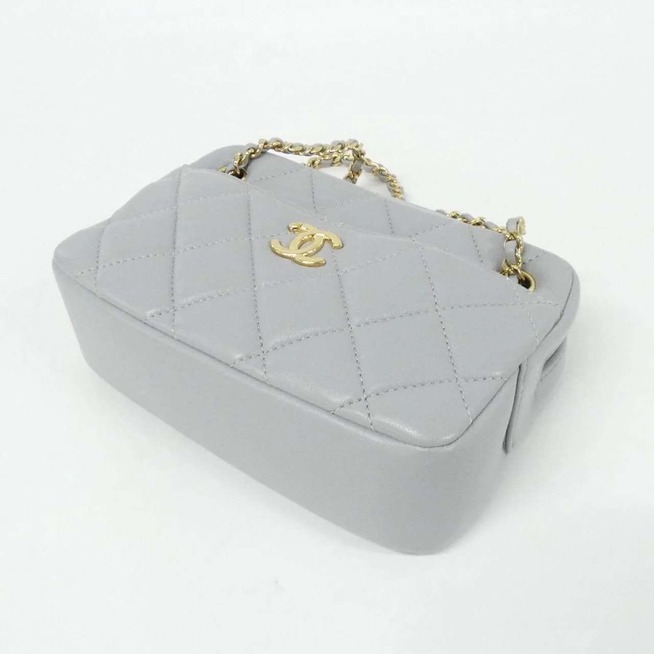 CHANEL AS5190 Shoulder Lambskin 灰色 羊皮 中古品A - 縮圖 3