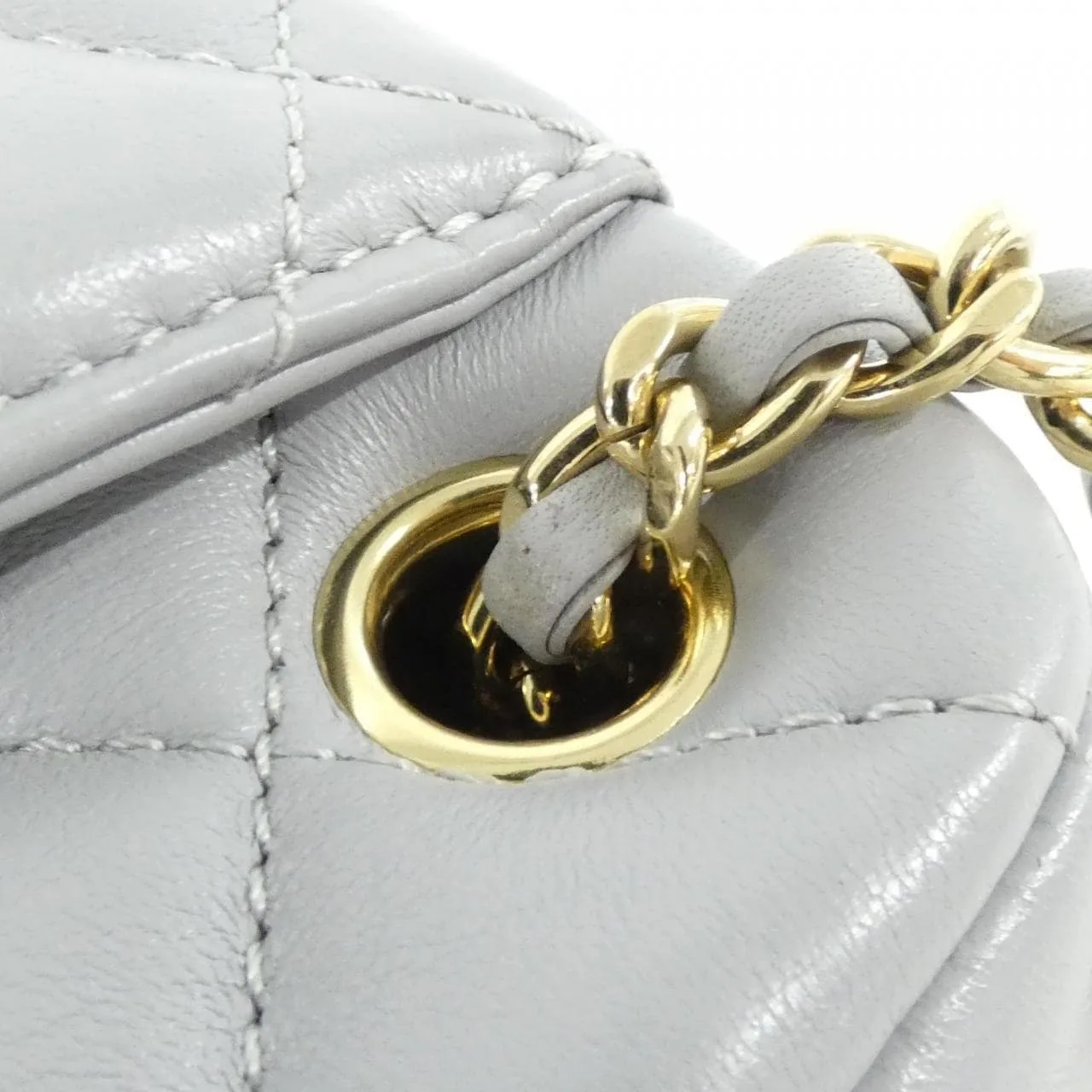 CHANEL AS5190 Shoulder Lambskin 灰色 羊皮 中古品A - 縮圖 6