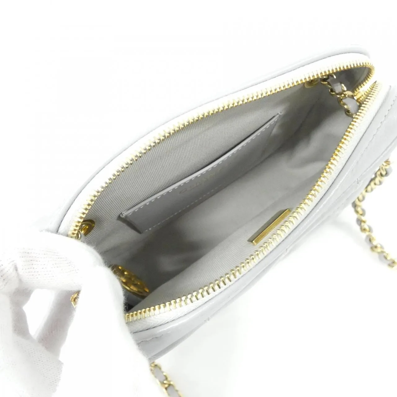 CHANEL AS5190 Shoulder Lambskin 灰色 羊皮 中古品A - 縮圖 8