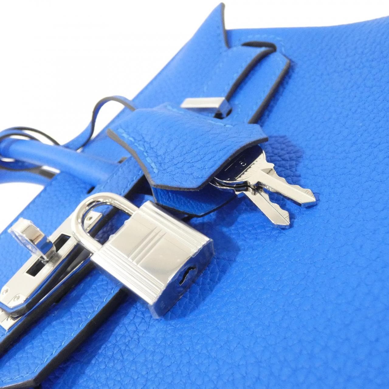 HERMES 041344CK Handbag Togo Blue Togo Leather - Thumbnail 4