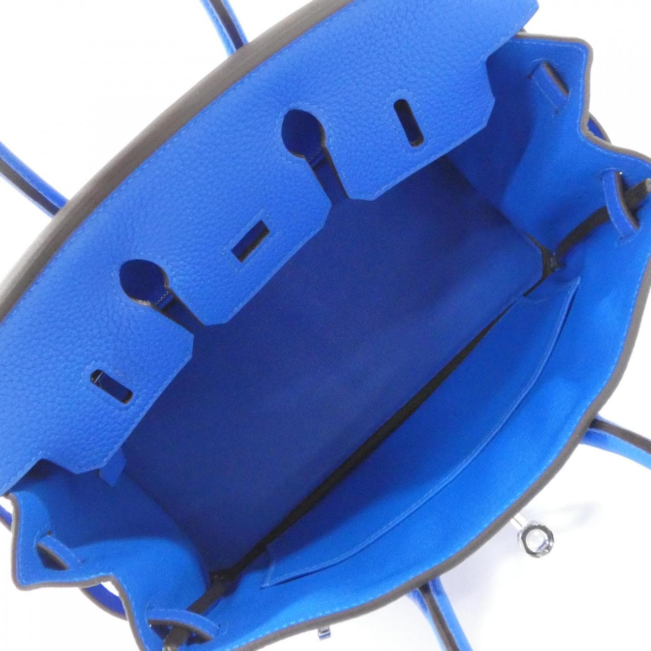 HERMES 041344CK Handbag Togo Blue Togo Leather - Thumbnail 6