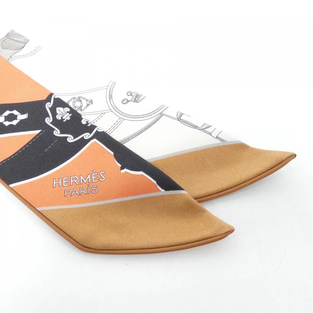 HERMES 064289S Scarf Leather Black Leather Rank A - Thumbnail 2