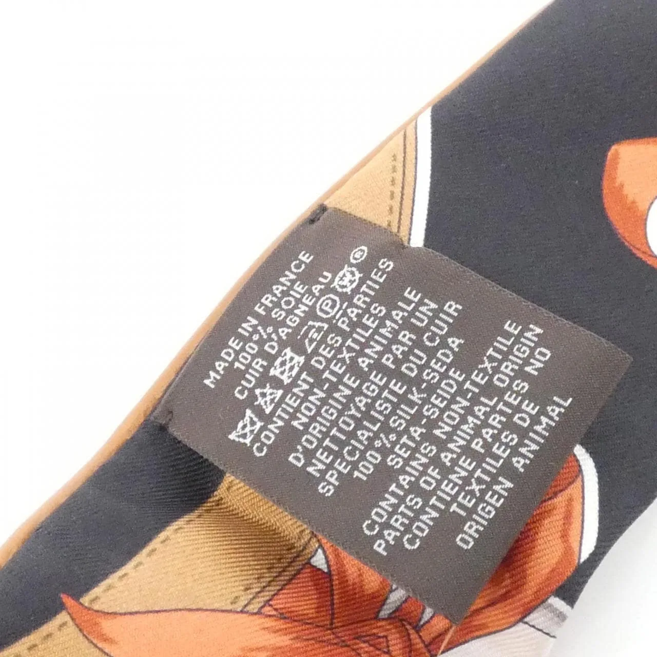 HERMES 064289S Scarf Leather Black Leather Rank A - Thumbnail 5