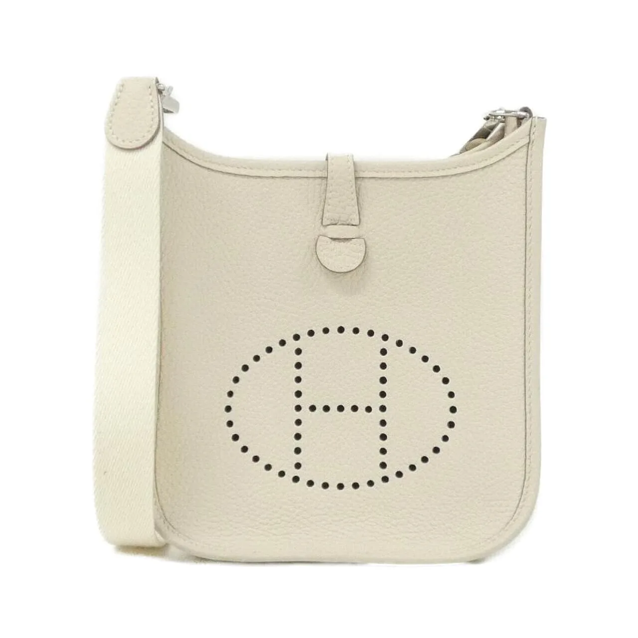 HERMES 069426CK Shoulder Clemence White