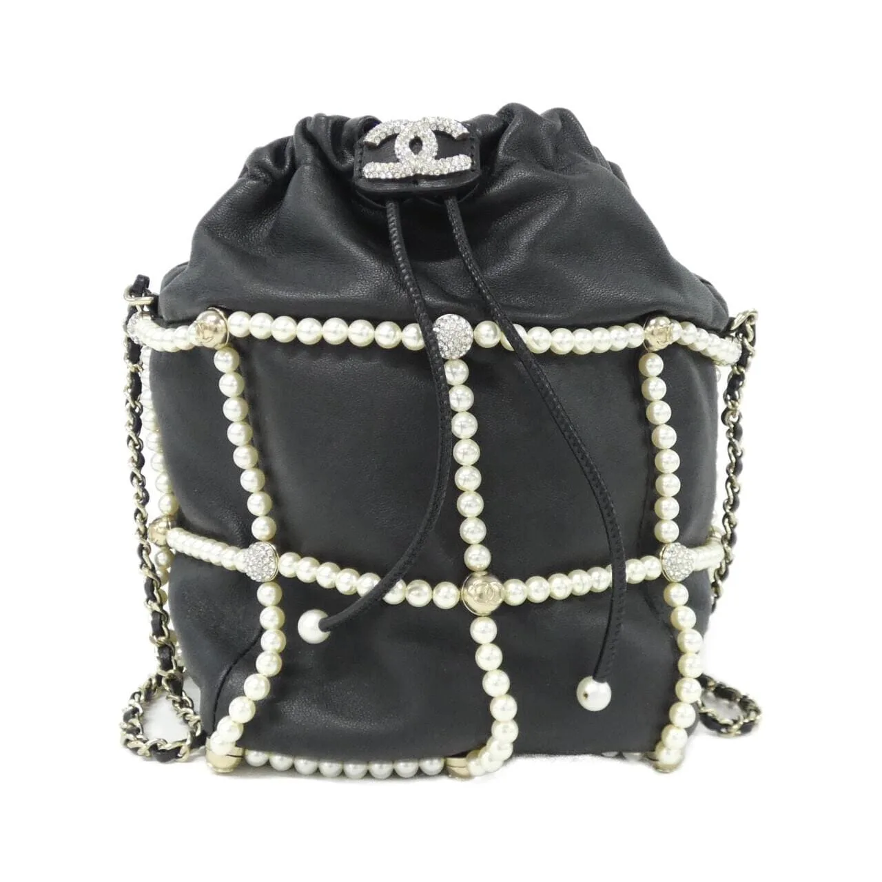 CHANEL Shoulder Lambskin Black