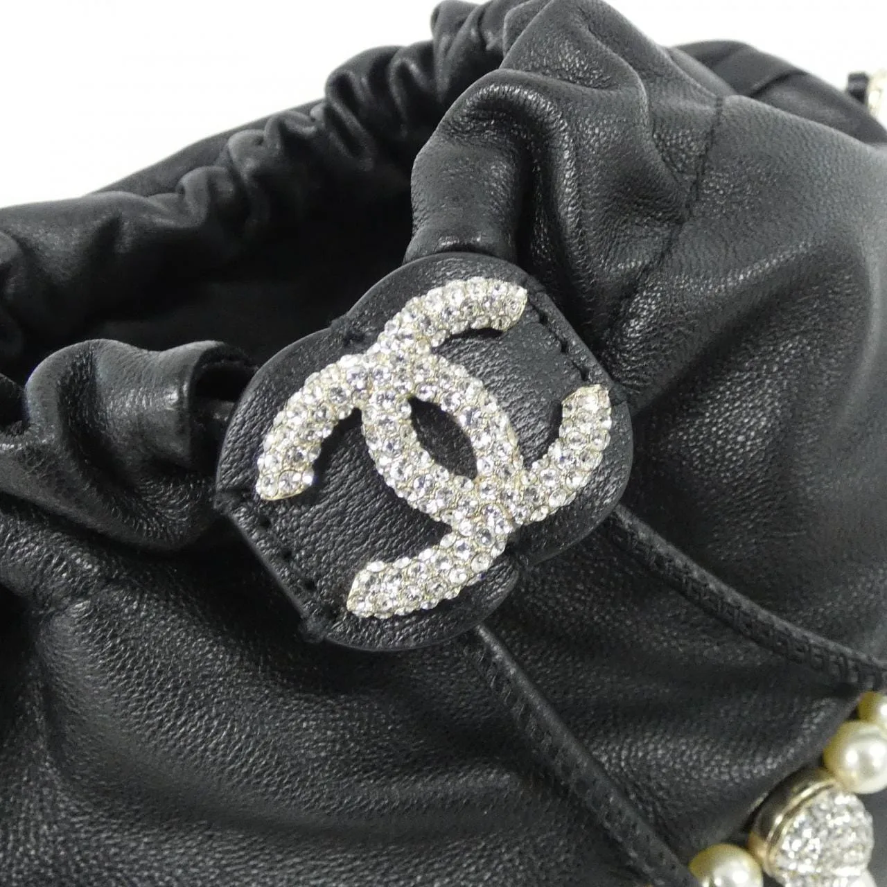 CHANEL Shoulder Lambskin Black Lambskin Rank A - Thumbnail 4
