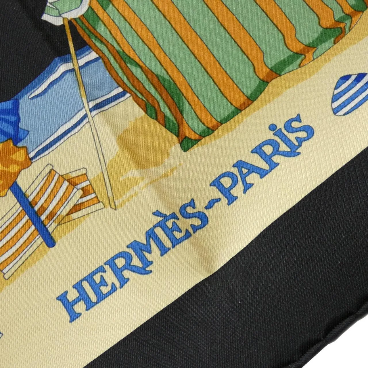 HERMES Scarf 黑色 中古品A - 縮圖 2