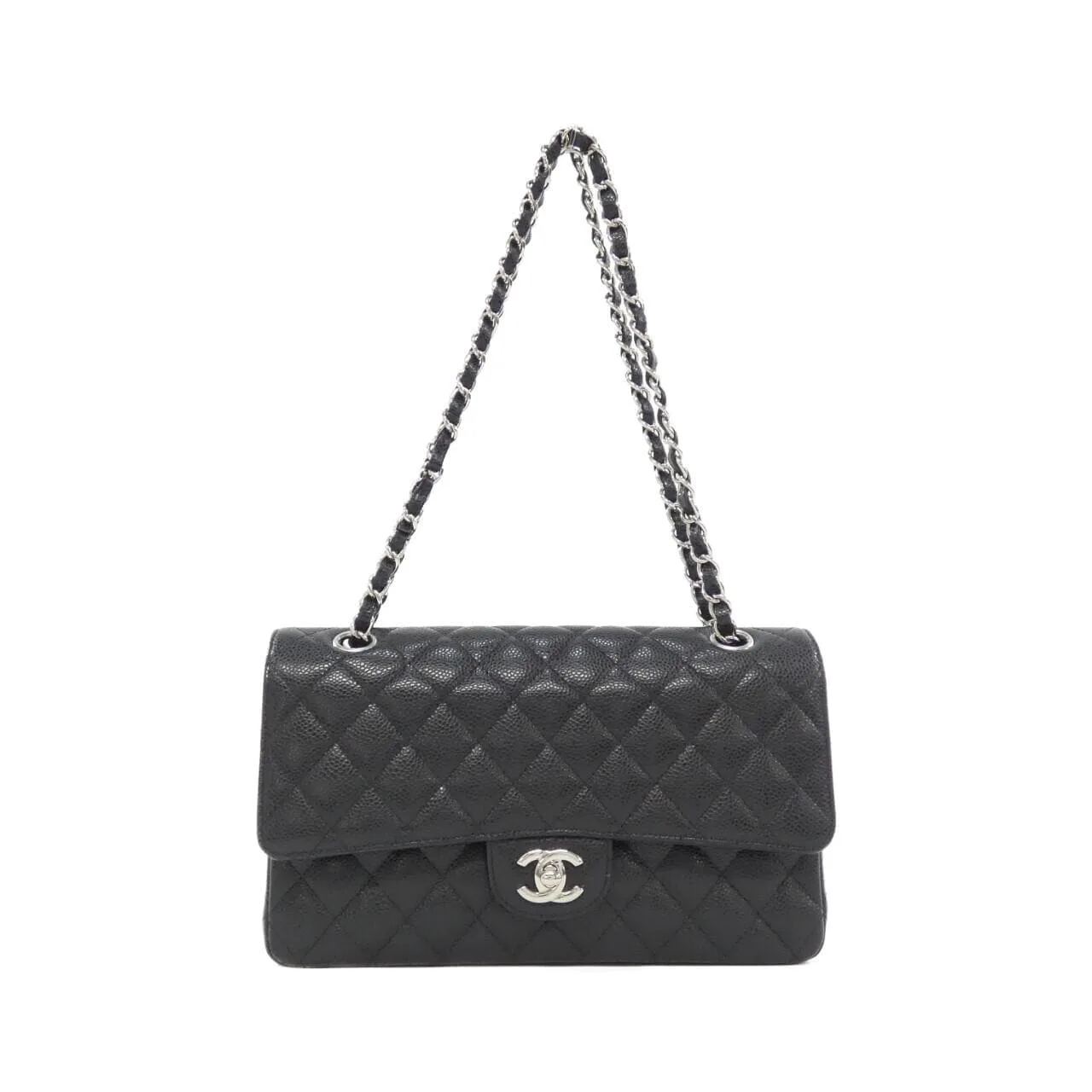 CHANEL Matelasse 1112 Shoulder Grained Calfskin Black