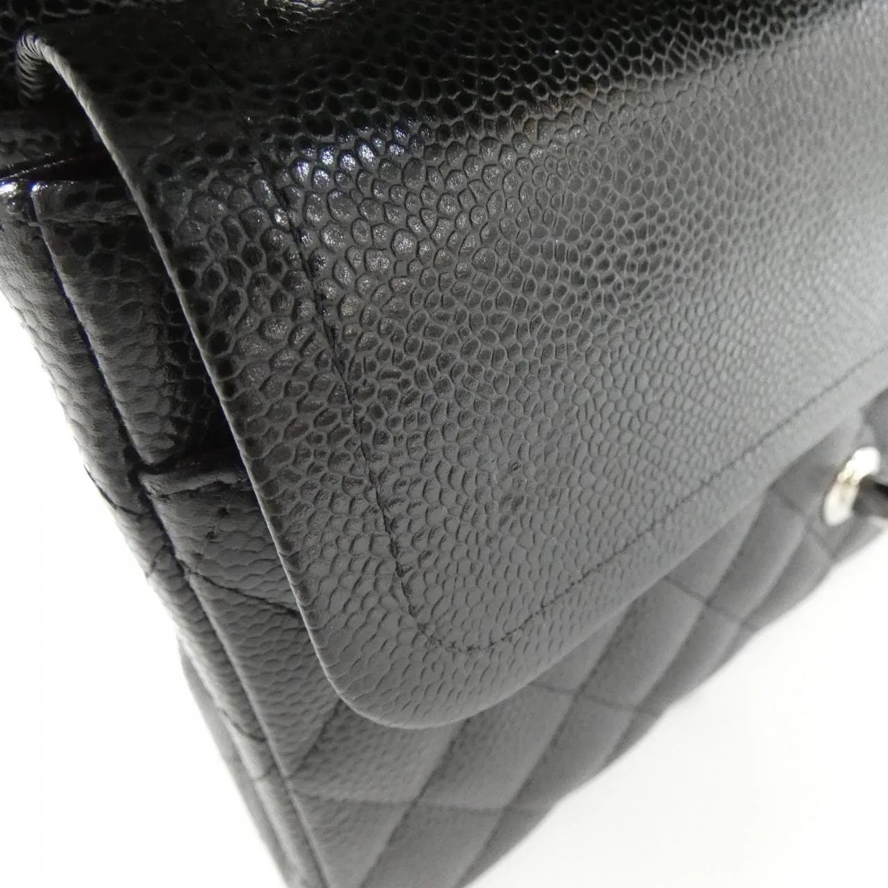 CHANEL Matelasse 1112 Shoulder Grained Calfskin Black Grained Calfskin Rank A - Thumbnail 6