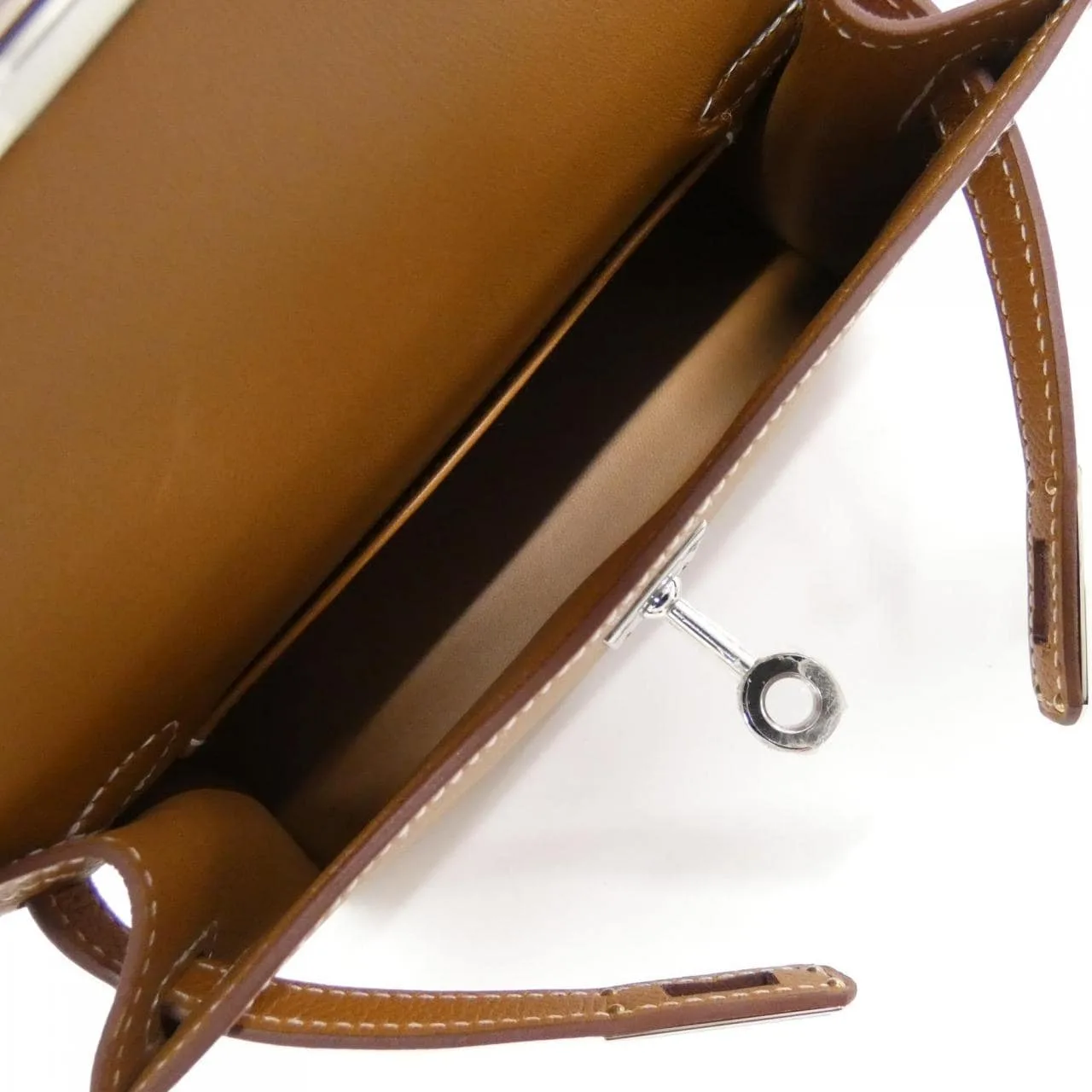 HERMES Kelly 071302CK Handbag Epsom Gold Epsom Leather Rank A - Thumbnail 5