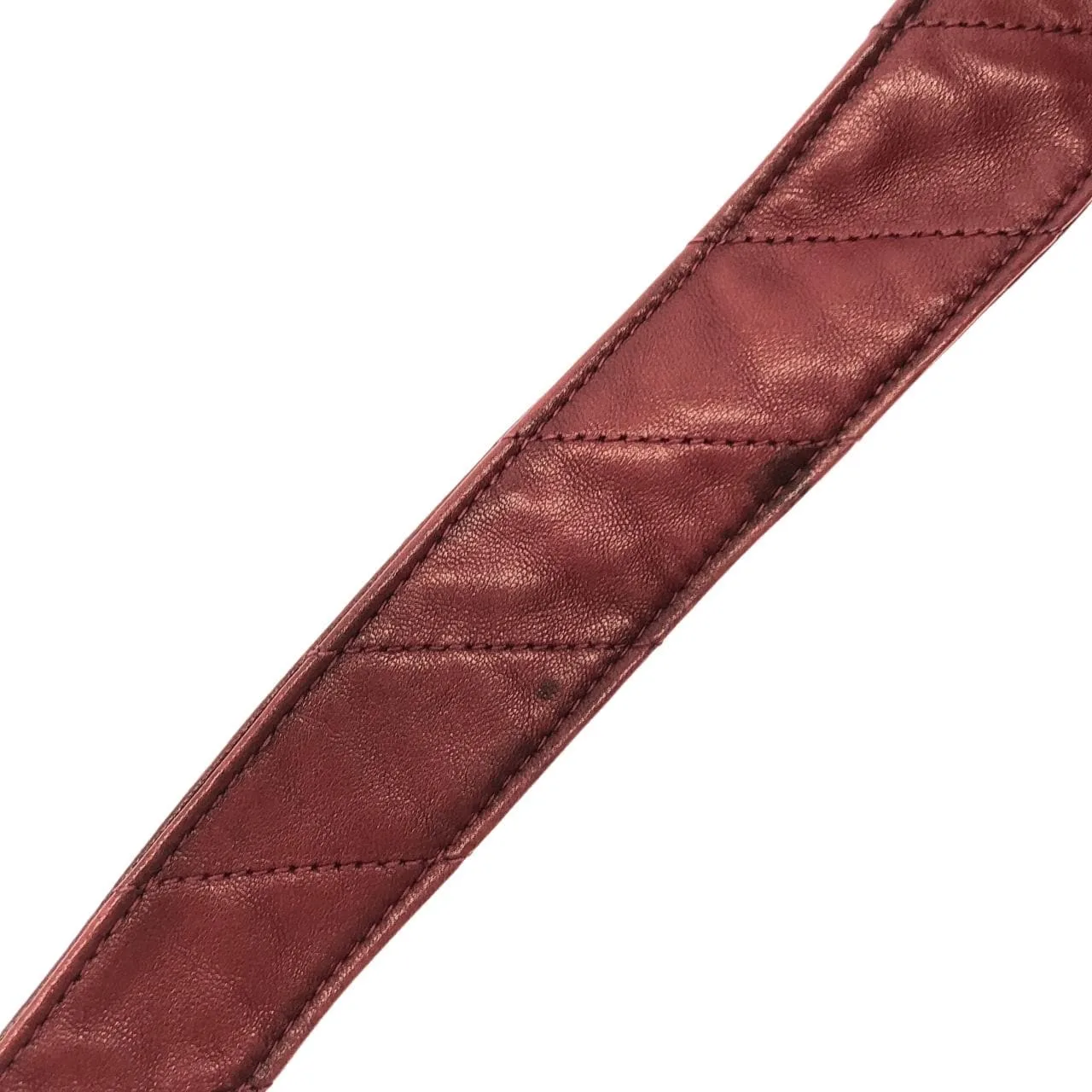 CHANEL Shoulder Lambskin Red Lambskin Rank B - Thumbnail 6