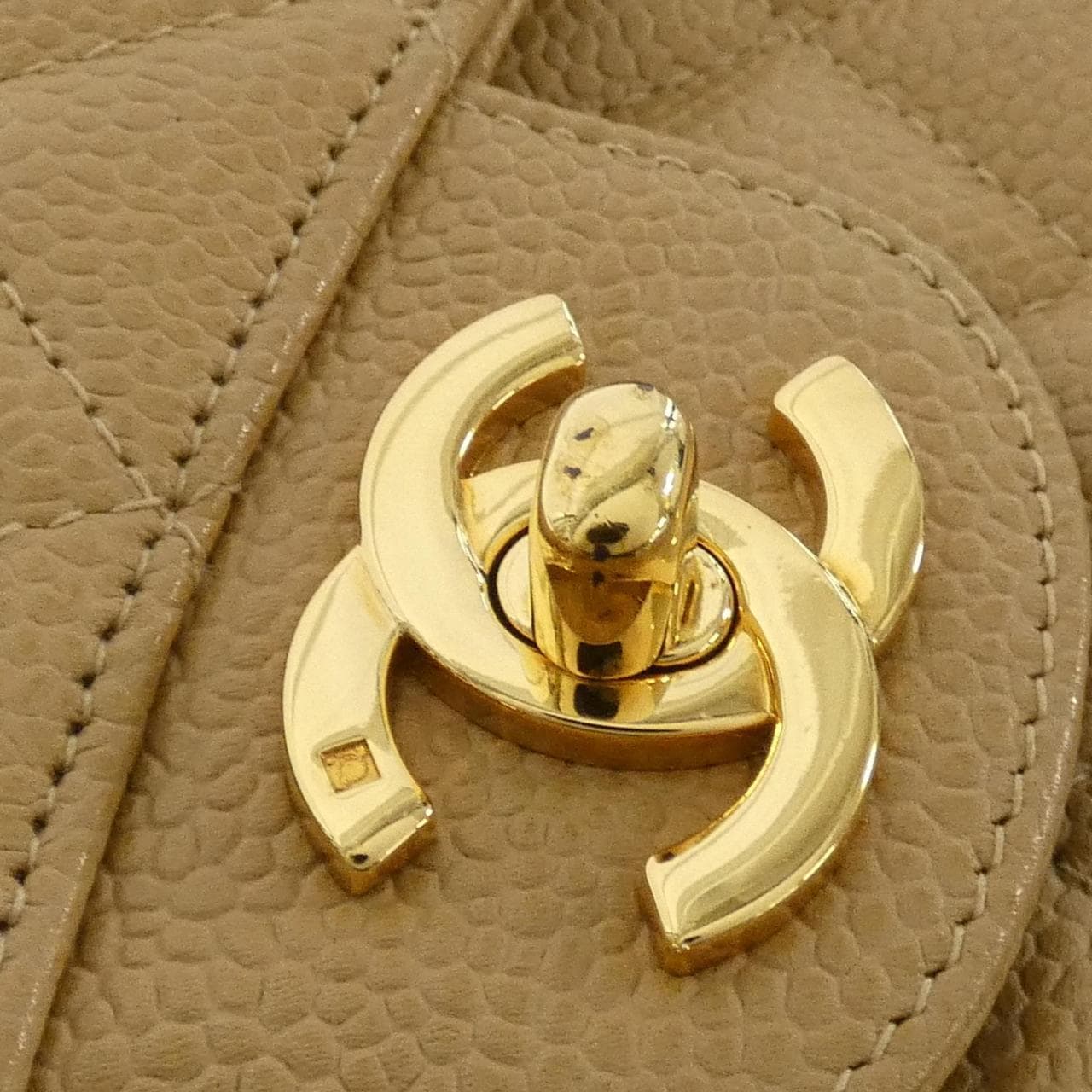 CHANEL Matelasse 1113 Shoulder Grained Calfskin Beige Grained Calfskin - Thumbnail 7