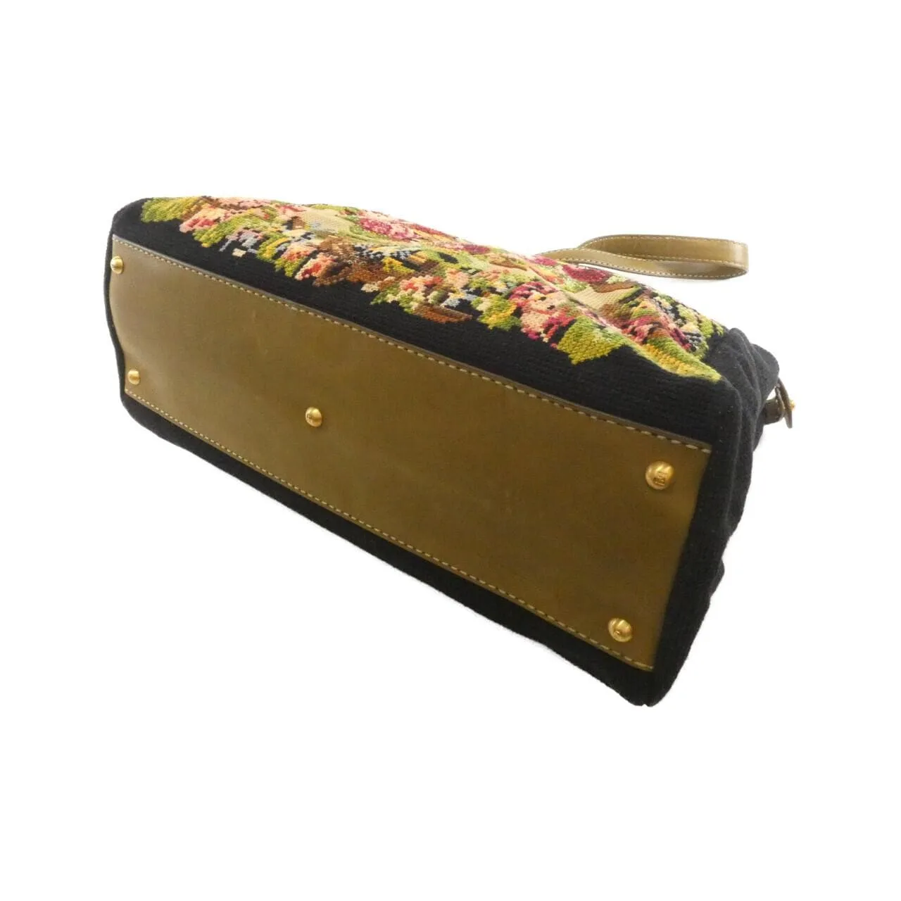 FENDI Peekaboo 8BN210 DKB Handbag Cotton Black Cotton - Thumbnail 3