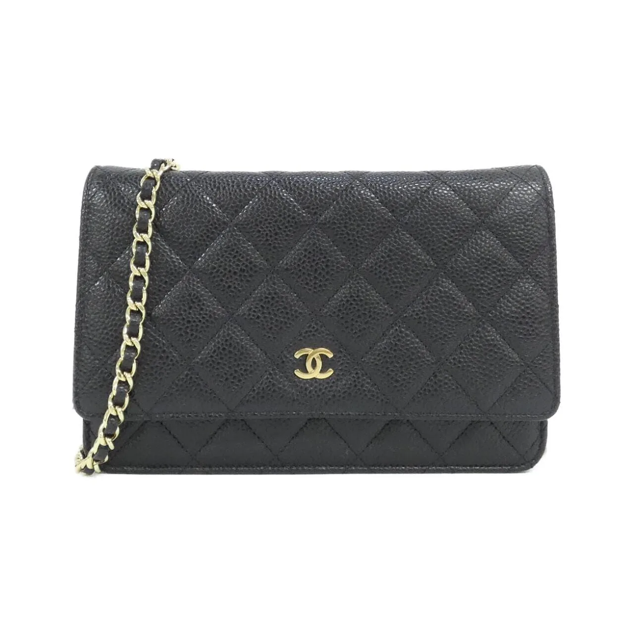 CHANEL Timeless Classic 33814 Wallet Grained Calfskin Black