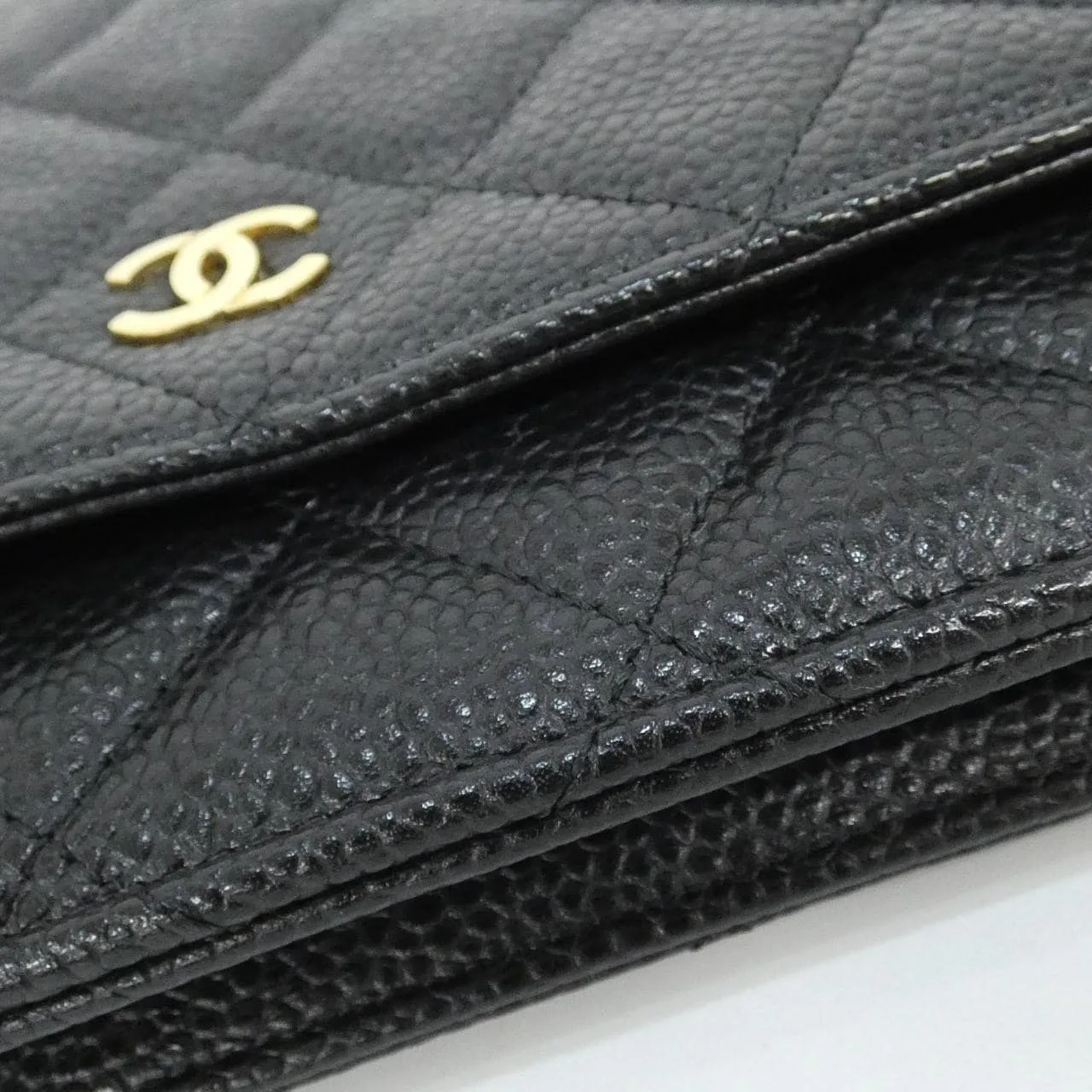 CHANEL Timeless Classic 33814 Wallet Grained Calfskin Black Grained Calfskin Rank A - Thumbnail 4