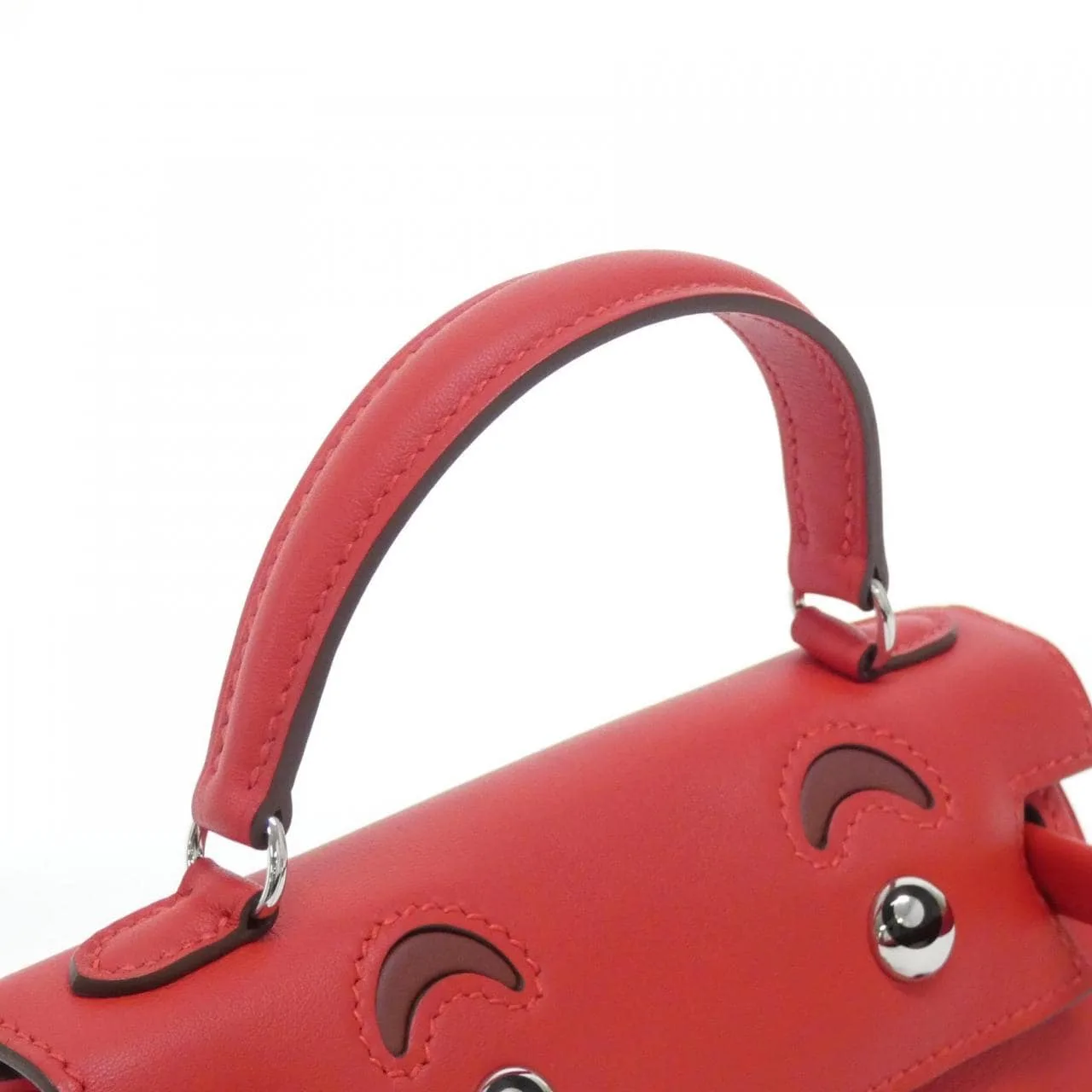 HERMES Kelly Handbag Swift Rouge Swift Leather Rank A - Thumbnail 4