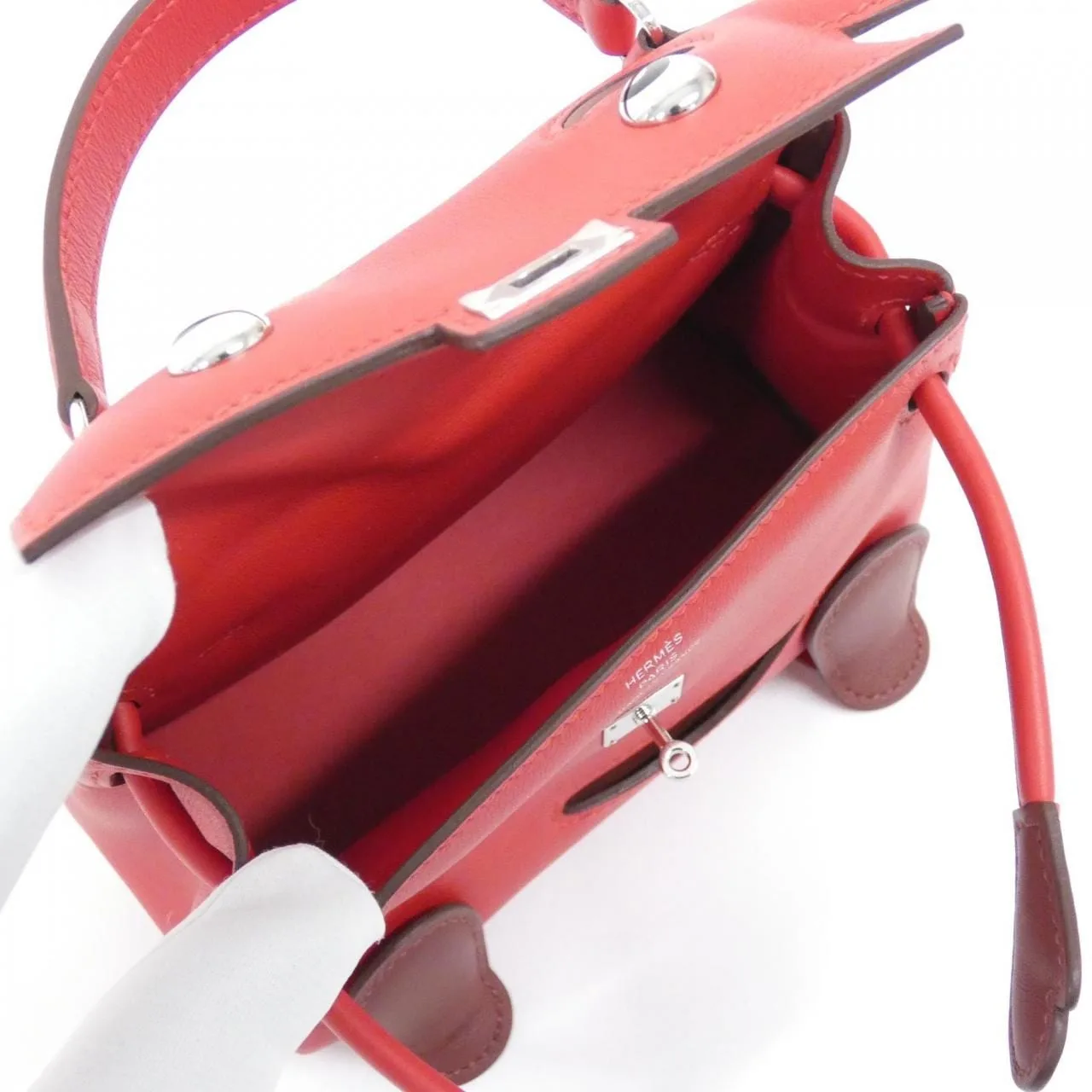 HERMES Kelly Handbag Swift Rouge Swift Leather Rank A - Thumbnail 5