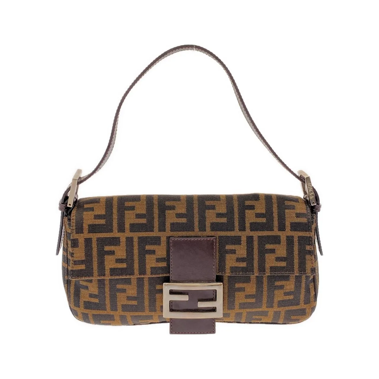FENDI Baguette 26424 Shoulder Canvas Black