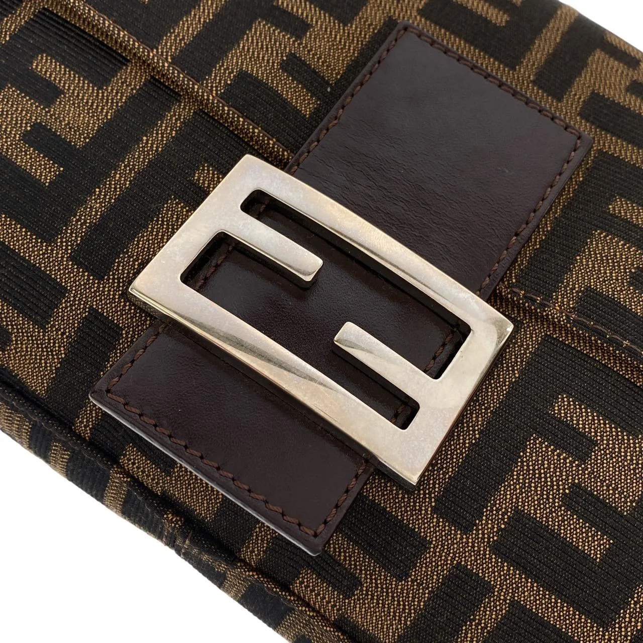 FENDI Baguette 26424 Shoulder Canvas 黑色 帆布 中古品A - 縮圖 4