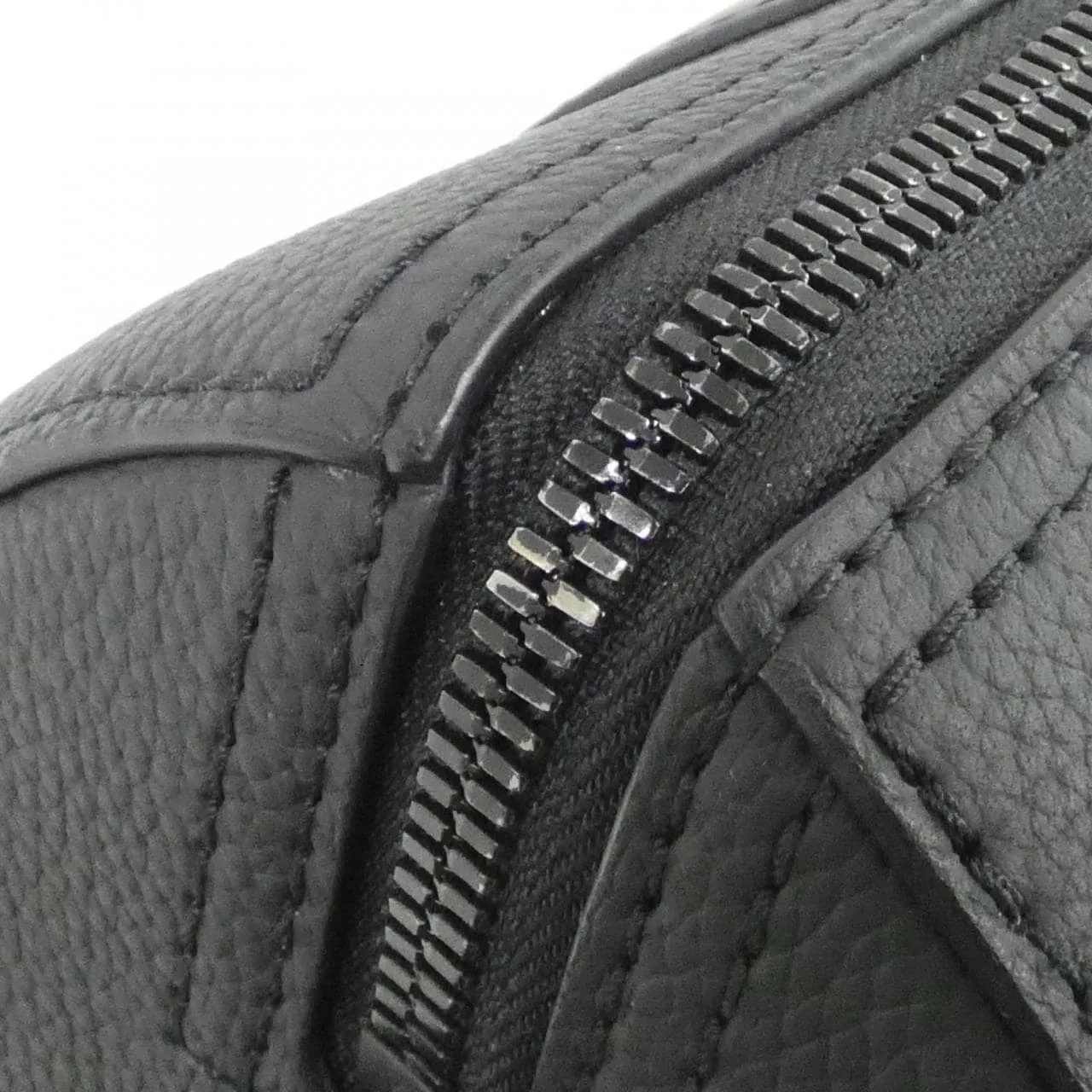 LOUIS VUITTON Keepall M59255 Shoulder Lambskin 黑色 羊皮 中古品A - 縮圖 6