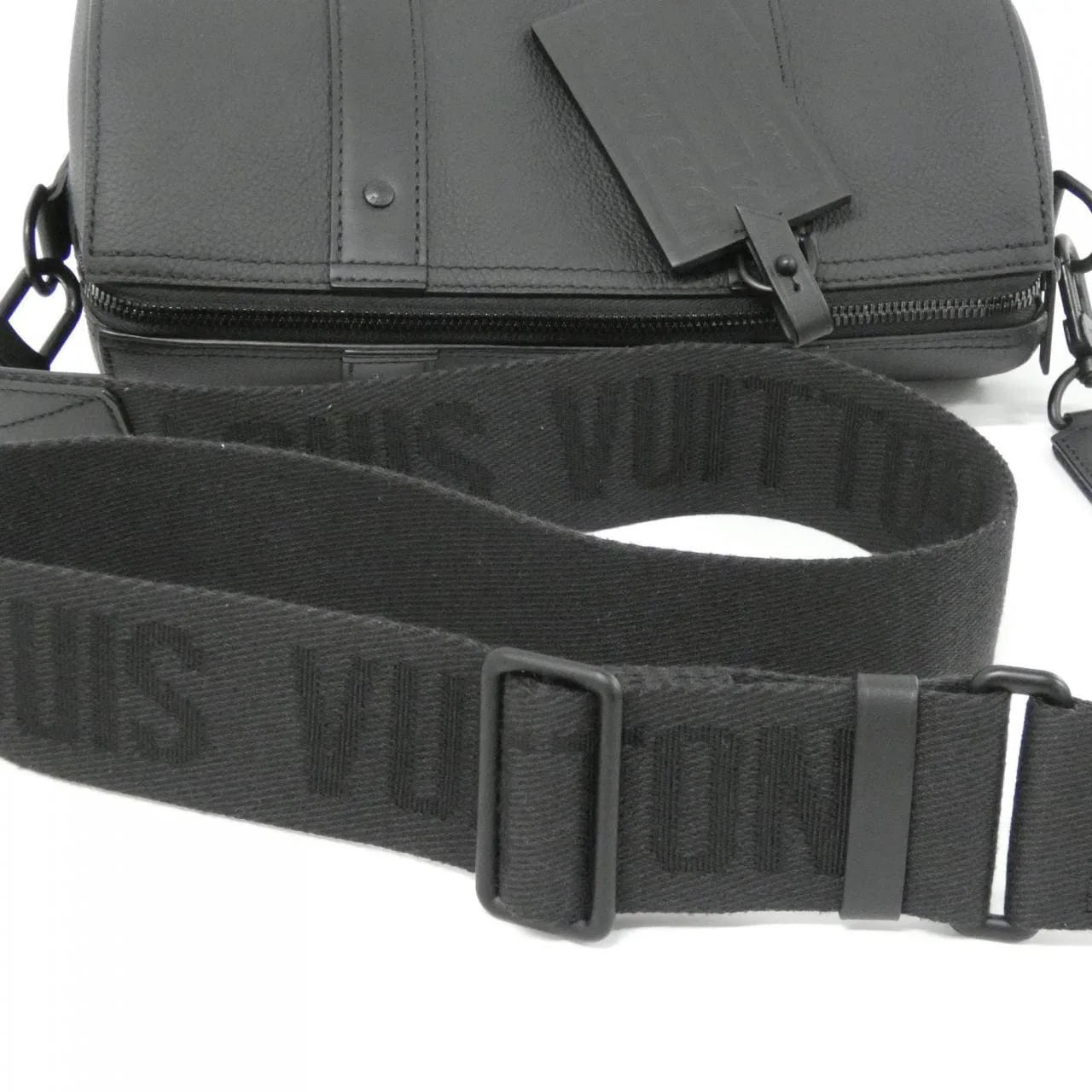 LOUIS VUITTON Keepall M59255 Shoulder Lambskin 黑色 羊皮 中古品A - 縮圖 8