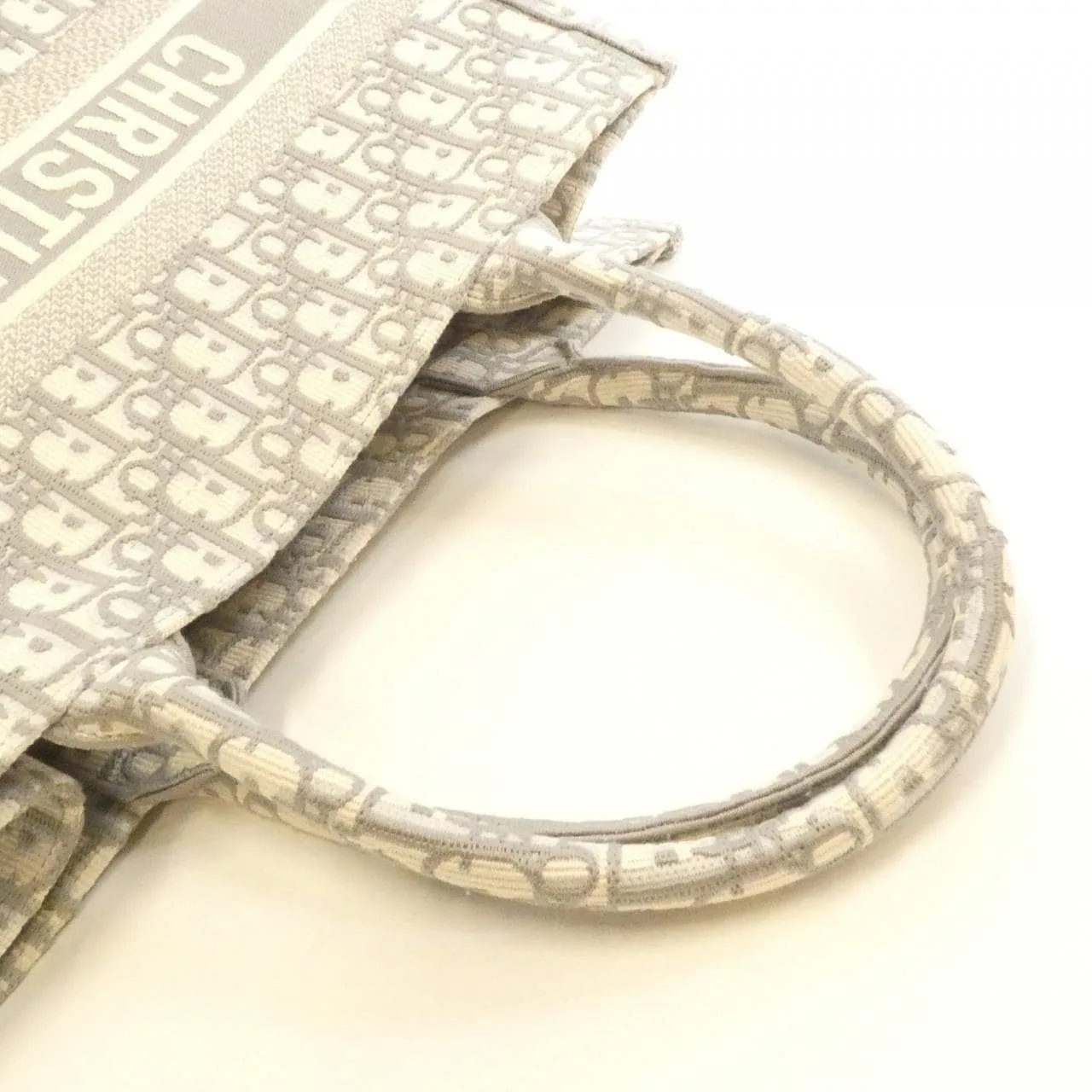 DIOR Book Tote M1296ZRIW Tote Canvas 灰色 帆布 中古品A - 縮圖 7